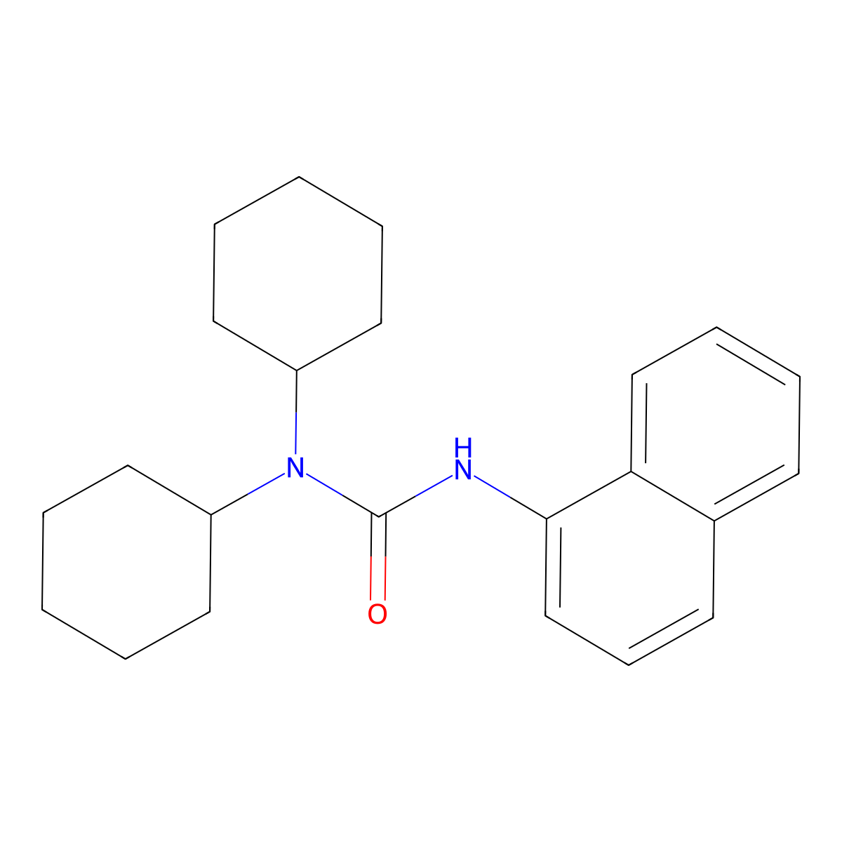 N,N-Dicyclohexyl-N'-1-naphthalenylurea molecular structure, CAS 129721-54-6