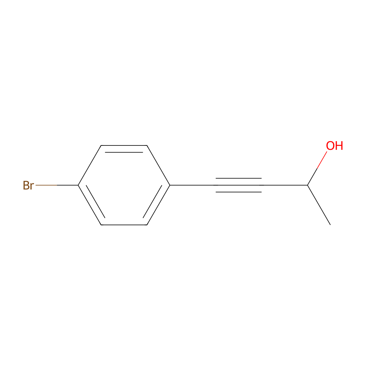 4-(4-Bromophenyl)but-3-yn-2-ol molecular structure, CAS 129725-59-3