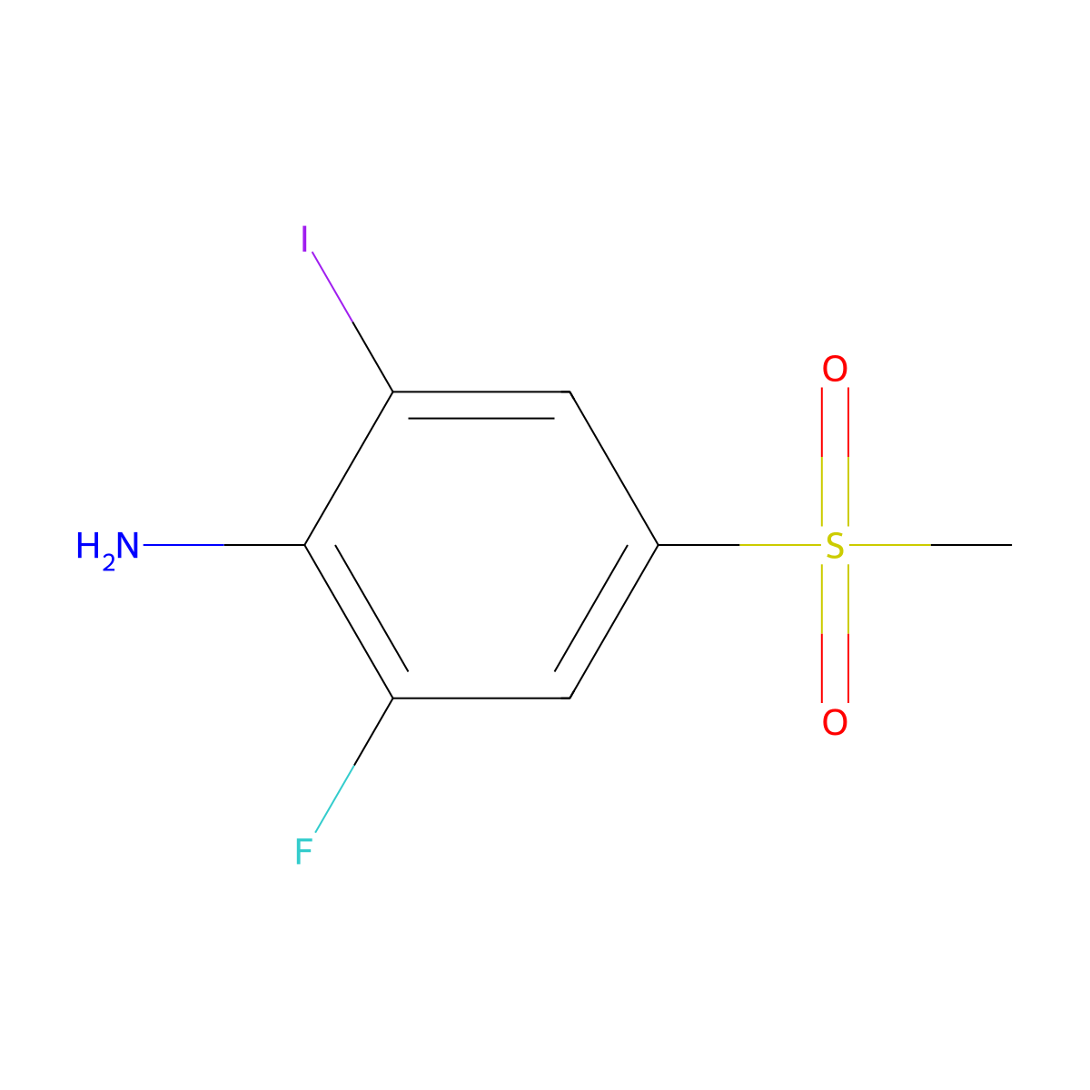 2-Fluoro-6-iodo-4-(methylsulfonyl)aniline molecular structure, CAS 1297283-15-8