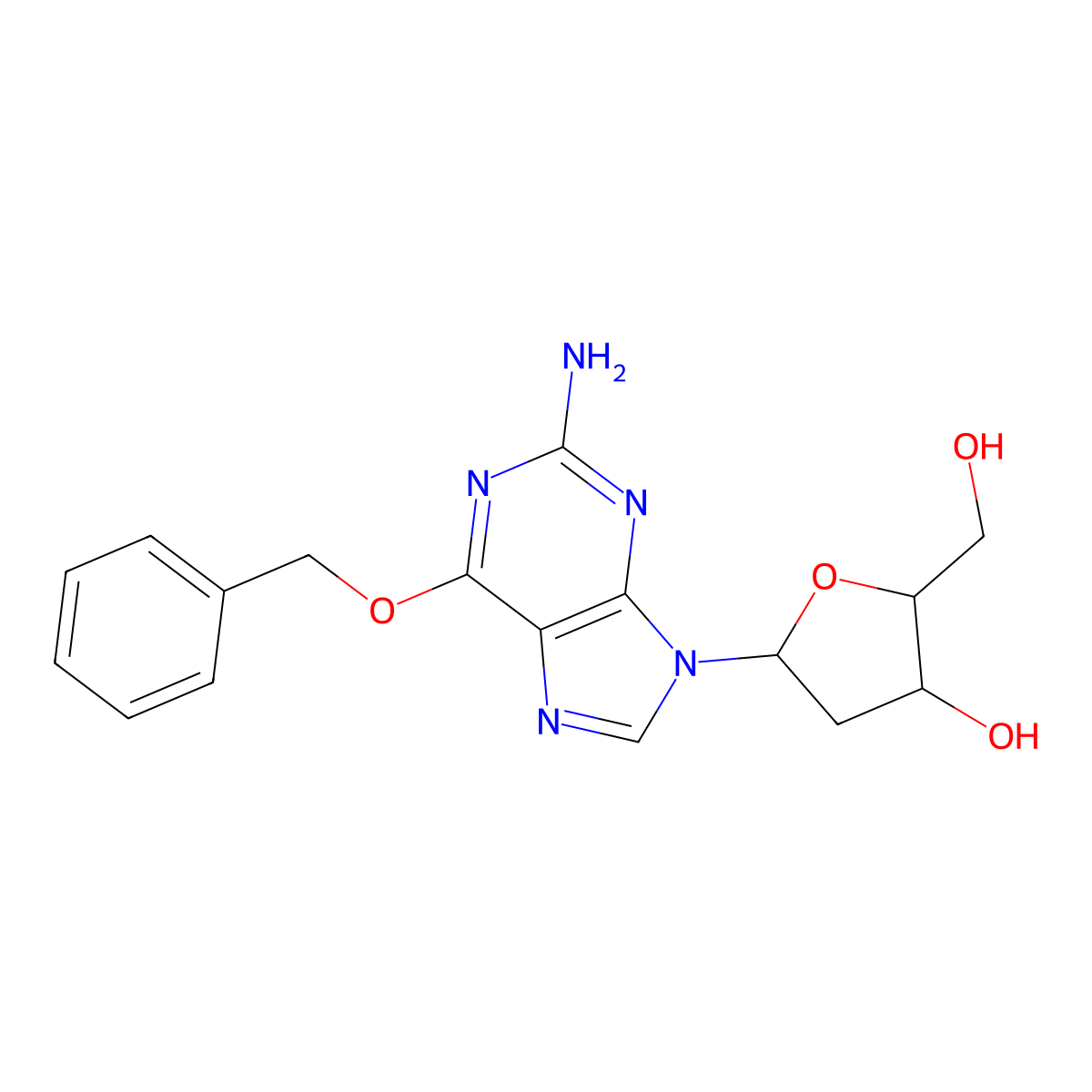 O(6)-benzyl-2'-deoxyguanosine molecular structure, CAS 129732-90-7