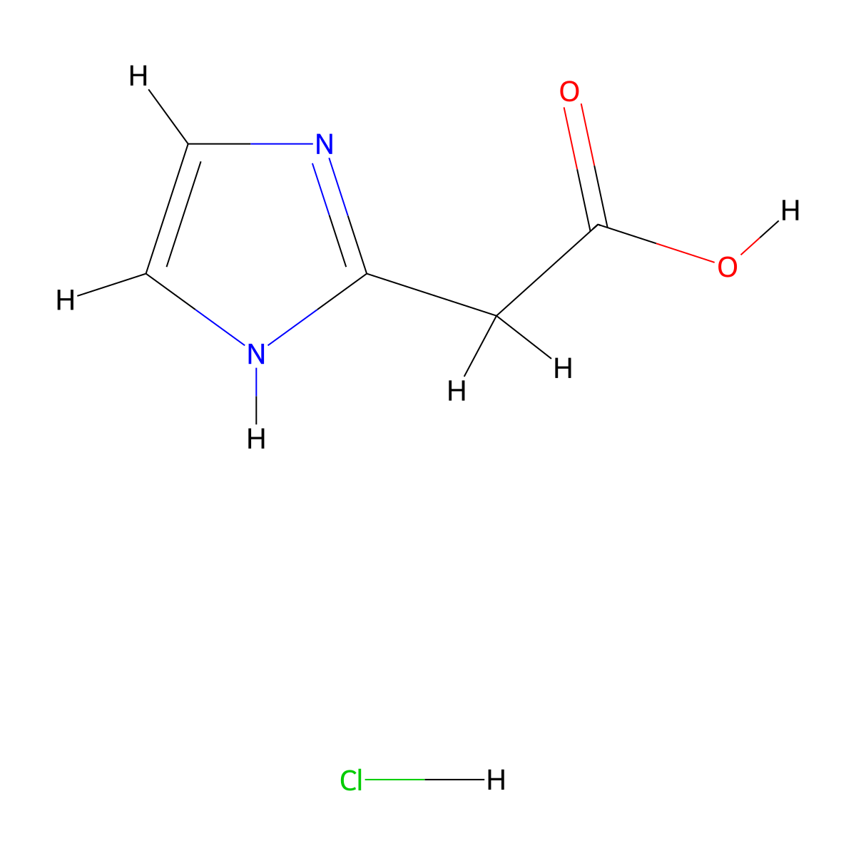 2-(1H-imidazol-2-yl)acetic acid hydrochloride molecular structure, CAS 1297344-60-5