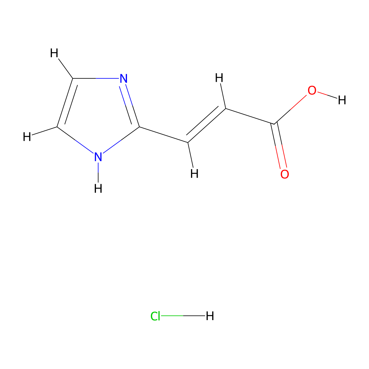 (2E)-3-(1H-imidazol-2-yl)prop-2-enoic acid hydrochloride molecular structure, CAS 1297344-66-1