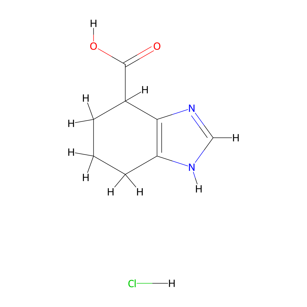 4,5,6,7-tetrahydro-1H-1,3-benzodiazole-4-carboxylic acid hydrochloride molecular structure, CAS 1297344-84-3
