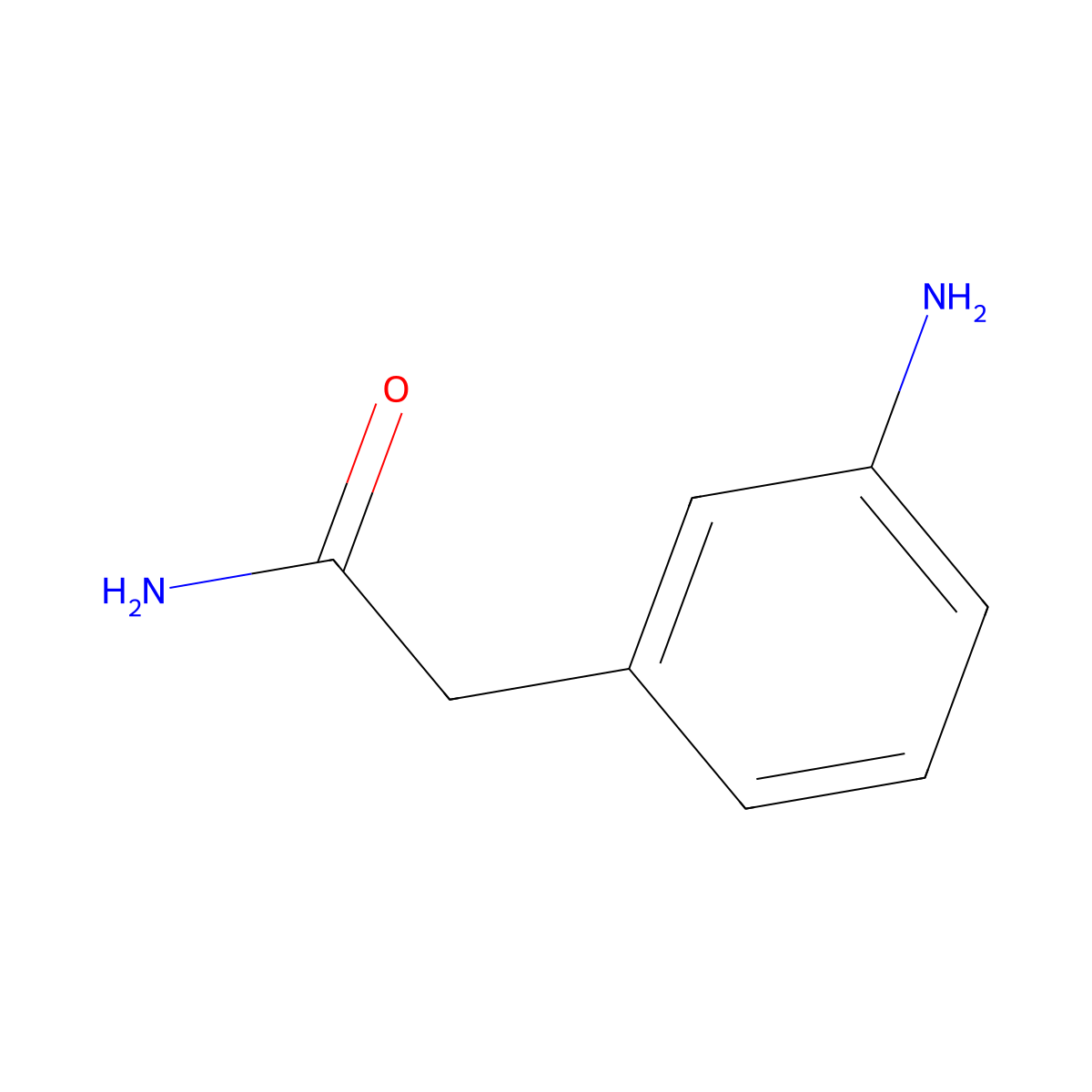 2-(3-Aminophenyl)acetamide molecular structure, CAS 129743-47-1