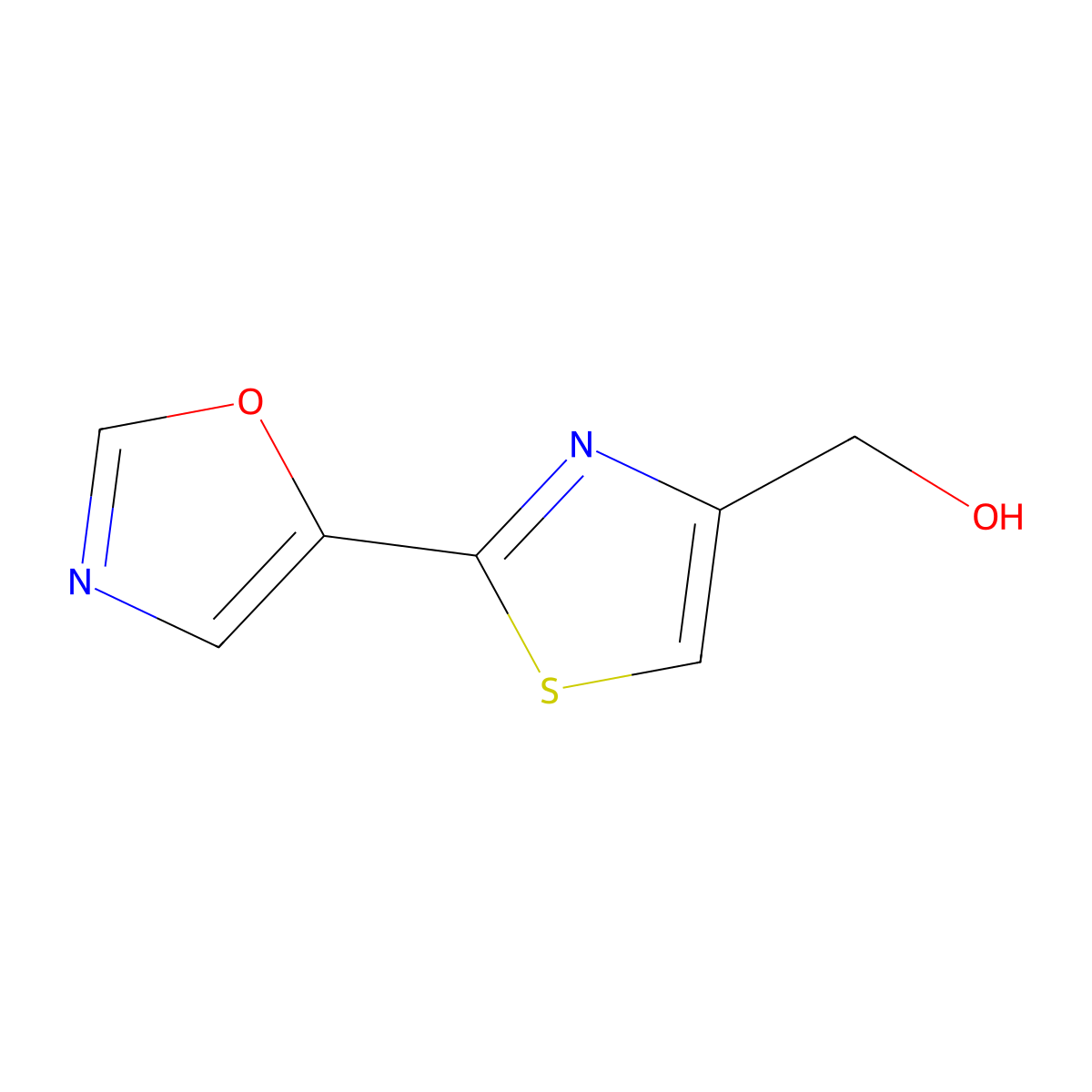 (2-(Oxazol-5-yl)thiazol-4-yl)methanol molecular structure, CAS 129747-54-2