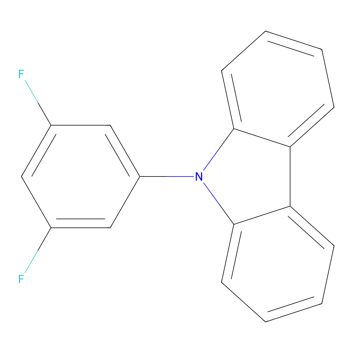 9-(3,5-Difluorophenyl)-9H-carbazole molecular structure, CAS 1297473-29-0
