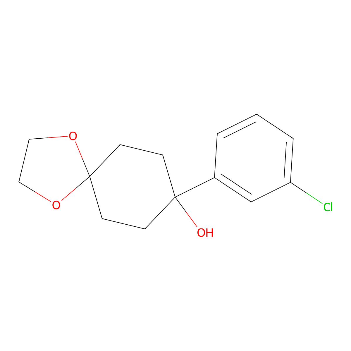 8-(3-Chlorophenyl)-1,4-dioxaspiro[4.5]decan-8-ol molecular structure, CAS 1297474-24-8