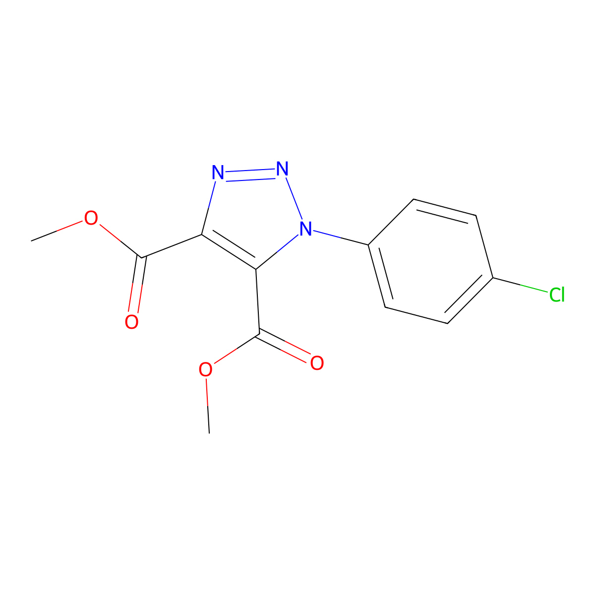 dimethyl 1-(4-chlorophenyl)-1H-1,2,3-triazole-4,5-dicarboxylate molecular structure, CAS 129748-78-3