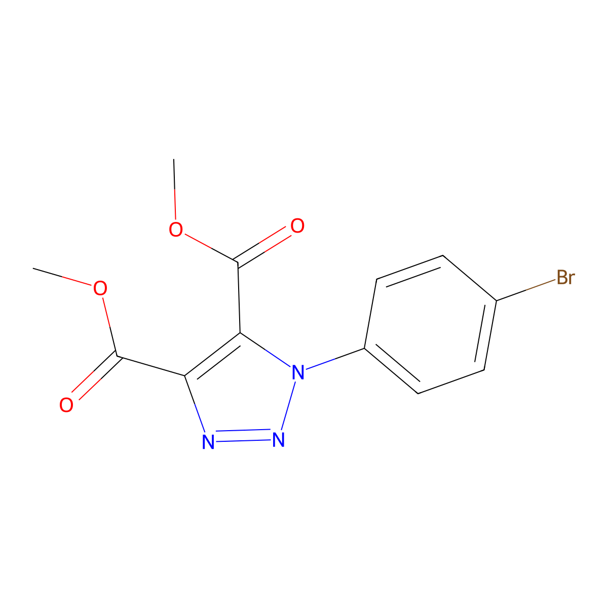 dimethyl 1-(4-bromophenyl)-1H-1,2,3-triazole-4,5-dicarboxylate molecular structure, CAS 129748-79-4
