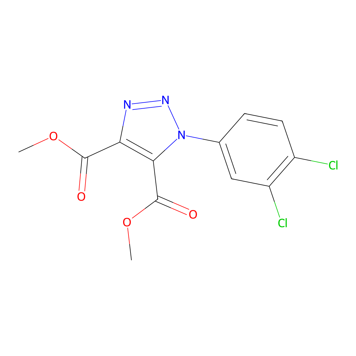 dimethyl 1-(3,4-dichlorophenyl)-1H-1,2,3-triazole-4,5-dicarboxylate molecular structure, CAS 129748-80-7