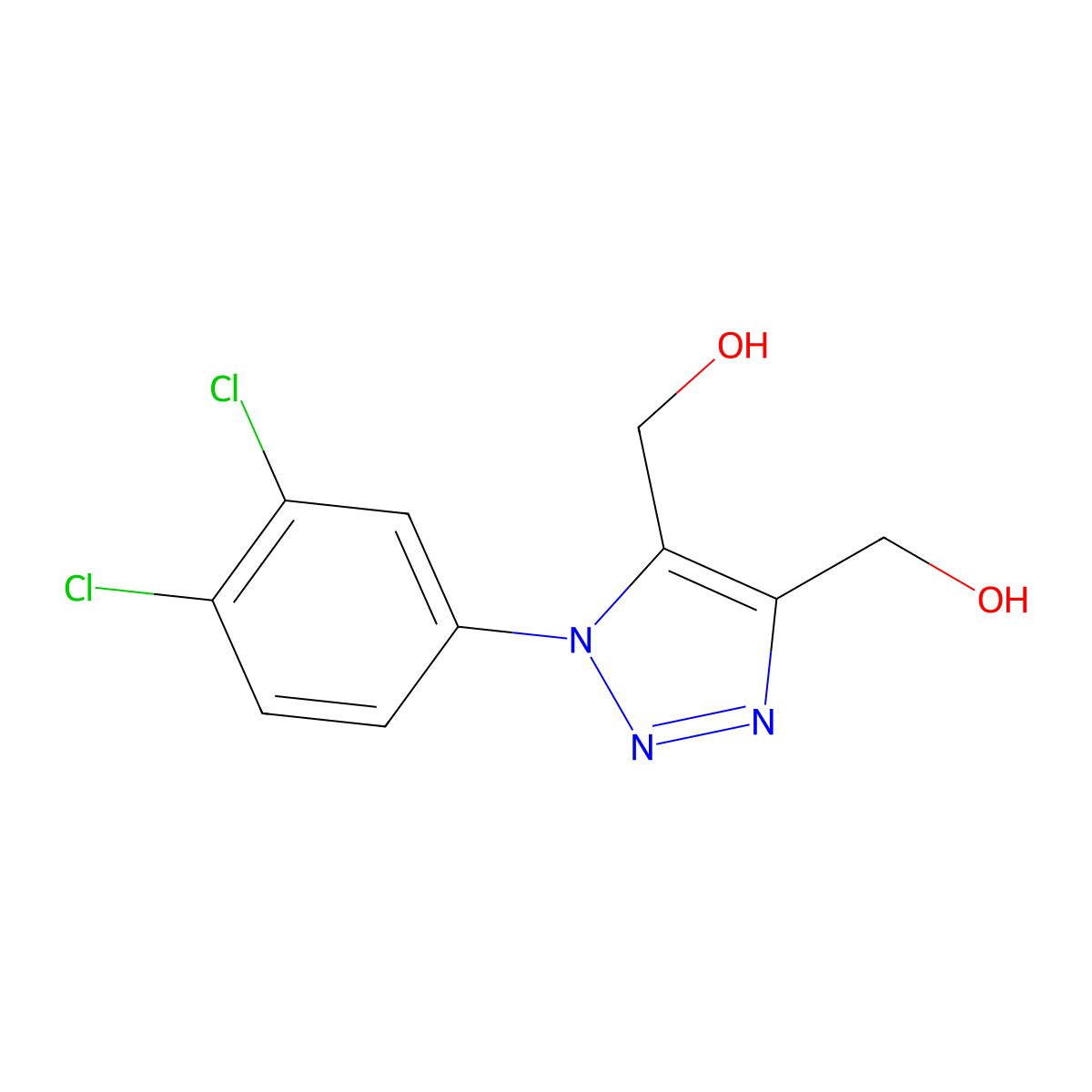 [1-(3,4-dichlorophenyl)-4-(hydroxymethyl)-1H-1,2,3-triazol-5-yl]methanol molecular structure, CAS 129748-81-8