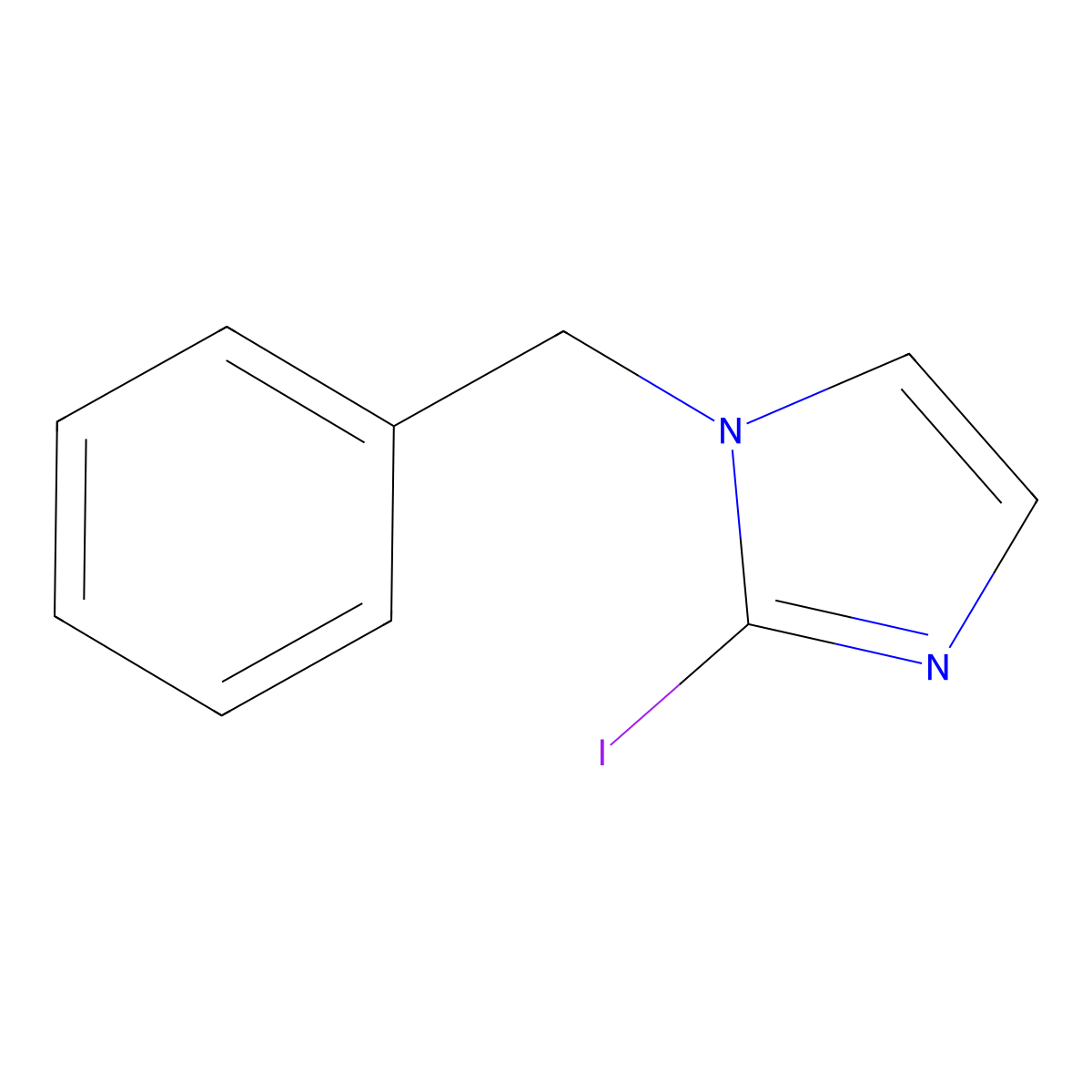1-Benzyl-2-iodo-1H-imidazole molecular structure, CAS 129748-92-1