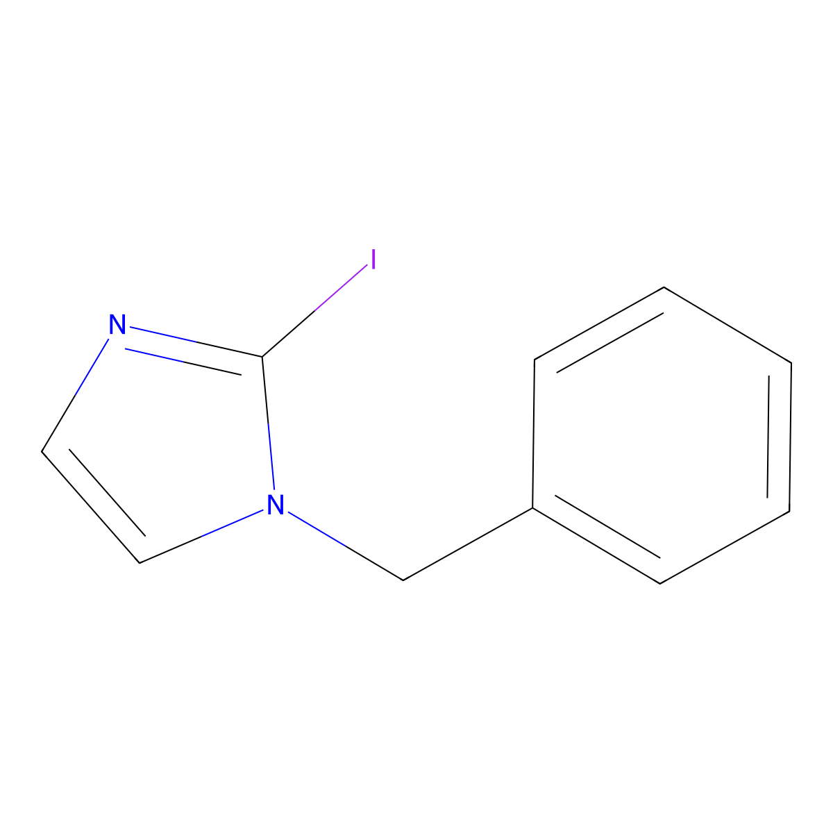1-Benzyl-2-iodo-1H-imidazole molecular structure, CAS 129748-92-1