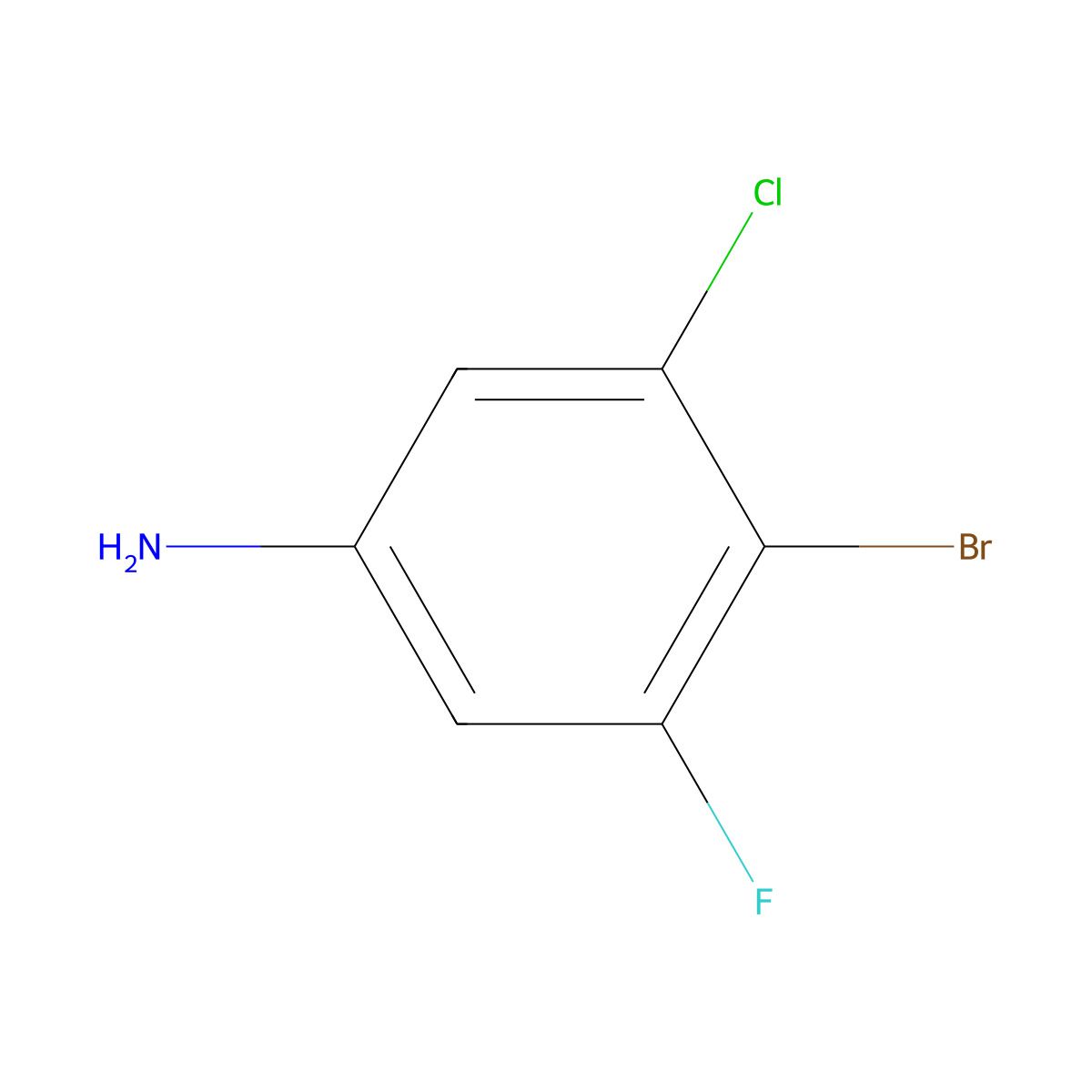 4-Bromo-3-chloro-5-fluoroaniline molecular structure, CAS 1297540-69-2