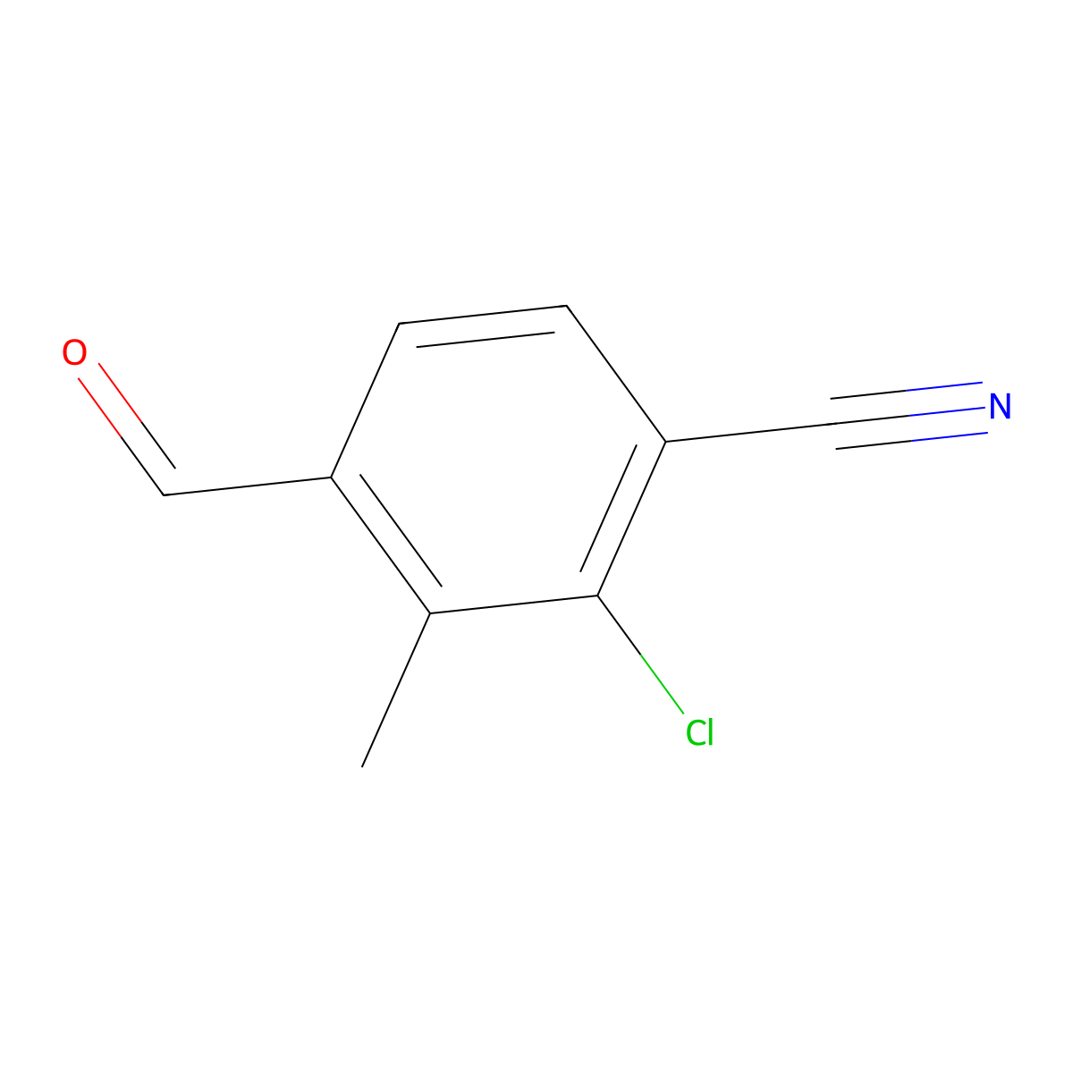 2-Chloro-4-formyl-3-methylbenzonitrile molecular structure, CAS 1297544-91-2