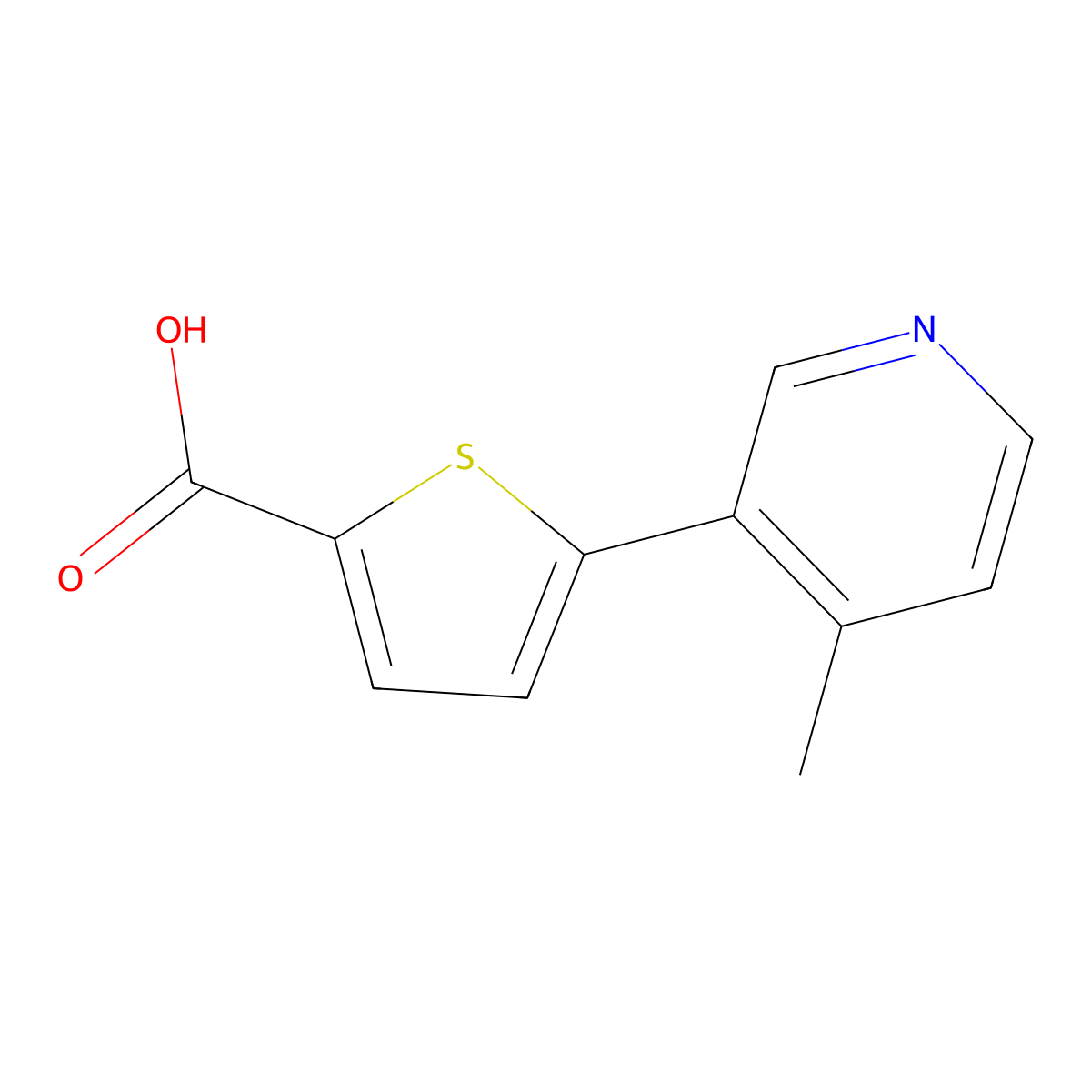 5-(4-Methylpyridin-3-yl)thiophene-2-carboxylic acid molecular structure, CAS 1297545-11-9