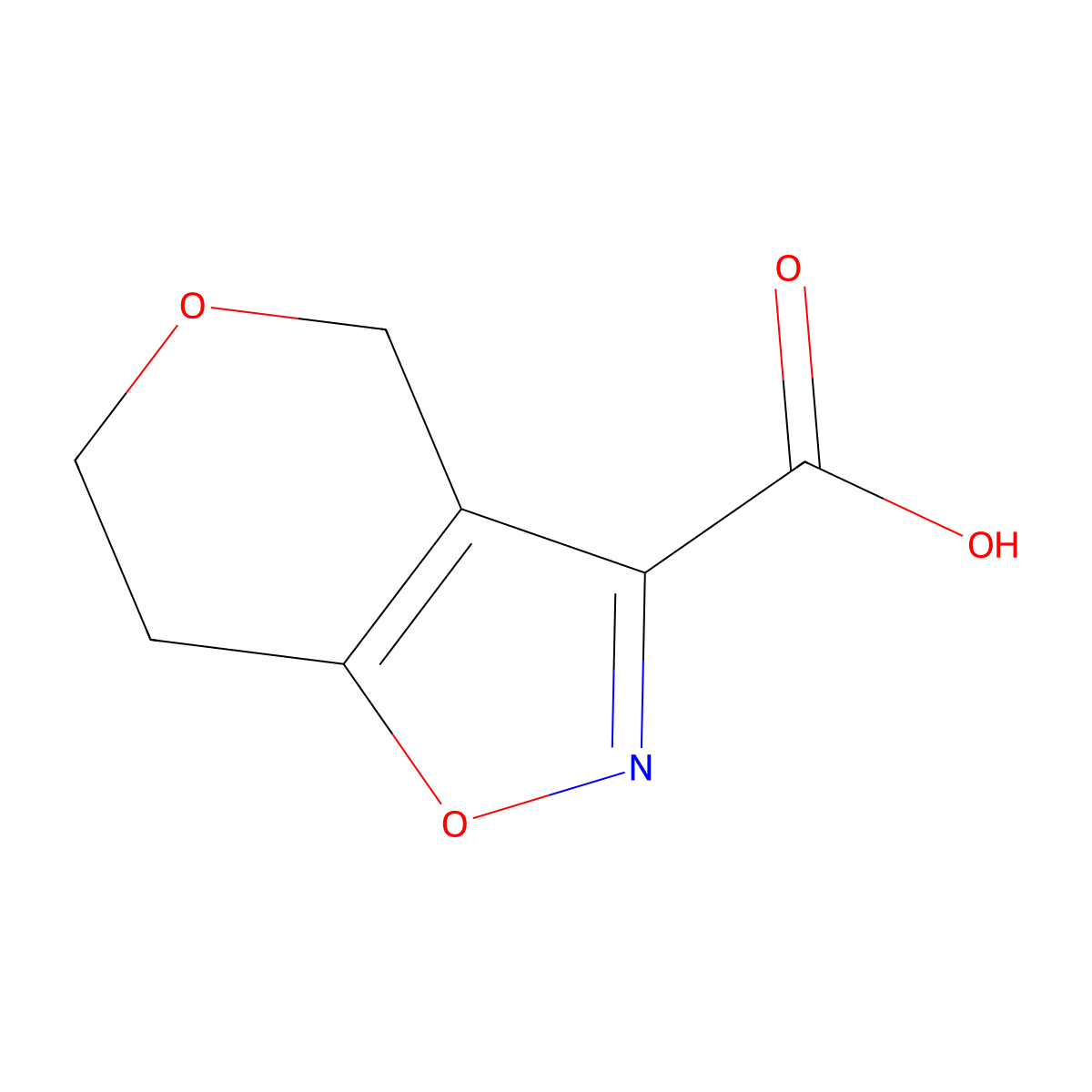 4H,6H,7H-pyrano(3,4-d)(1,2)oxazole-3-carboxylic acid molecular structure, CAS 1297546-74-7