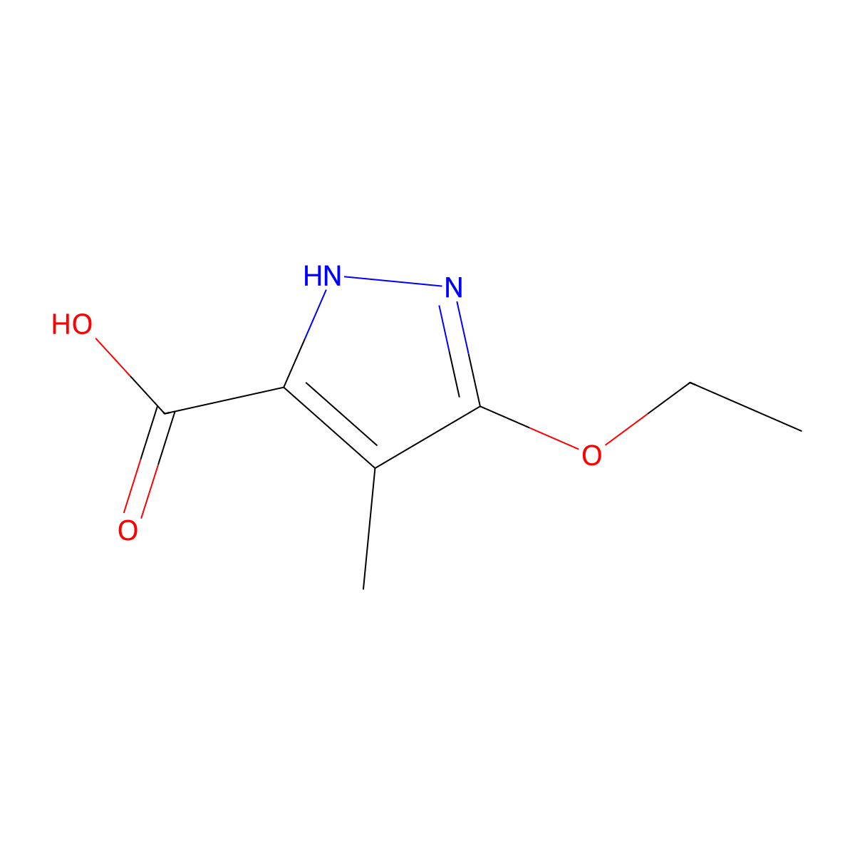5-Ethoxy-4-methyl-1H-pyrazole-3-carboxylic acid molecular structure, CAS 1297547-42-2