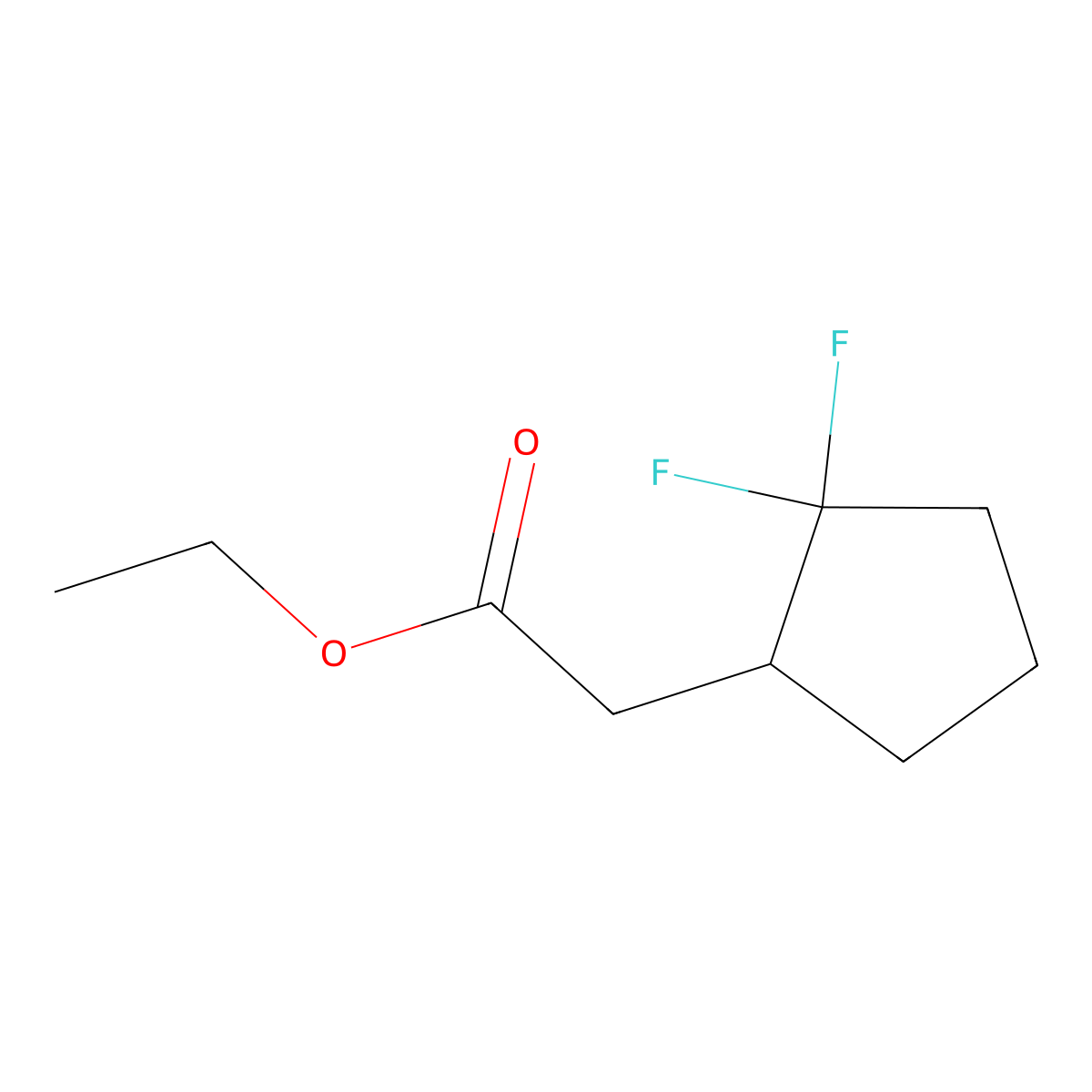 Ethyl 2-(2,2-difluorocyclopentyl)acetate molecular structure, CAS 1297550-10-7