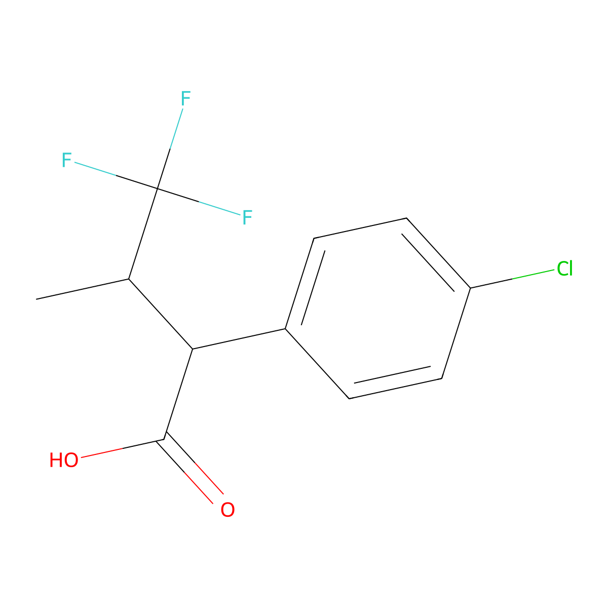 (2S,3R)-2-(4-chlorophenyl)-4,4,4-trifluoro-3-methylbutanoic acid molecular structure, CAS 1297550-14-1