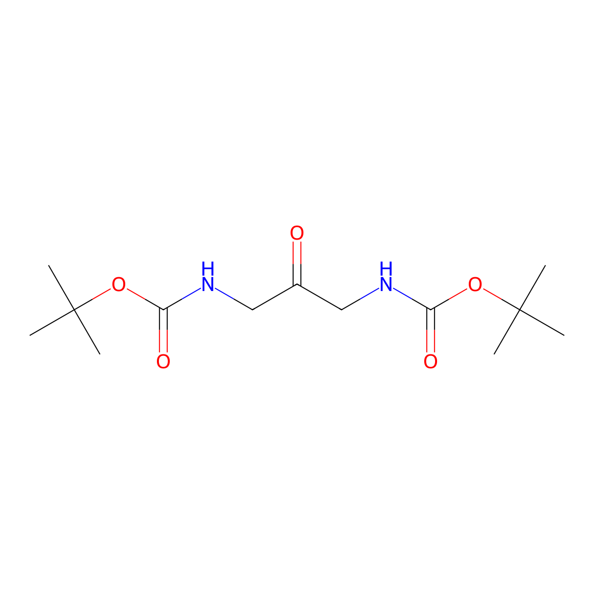Di-tert-butyl (2-oxopropane-1,3-diyl)dicarbamate molecular structure, CAS 129758-92-5
