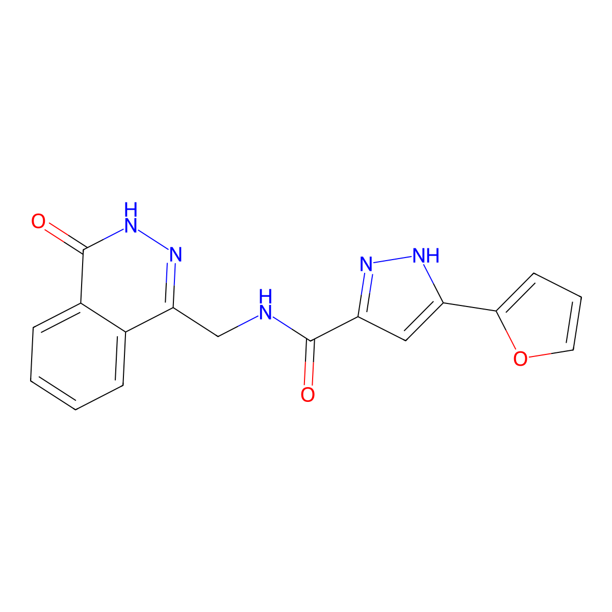 3-(furan-2-yl)-N-((4-oxo-3,4-dihydrophthalazin-1-yl)methyl)-1H-pyrazole-5-carboxamide molecular structure, CAS 1297607-36-3