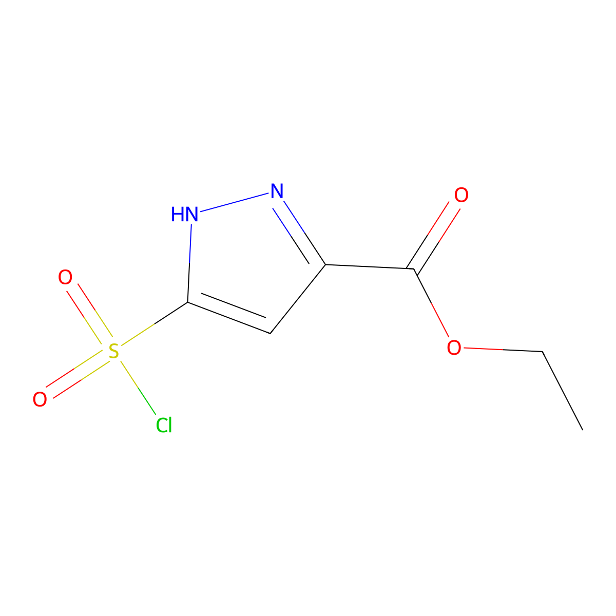 ethyl 5-(chlorosulfonyl)-1H-pyrazole-3-carboxylate molecular structure, CAS 1297611-70-1
