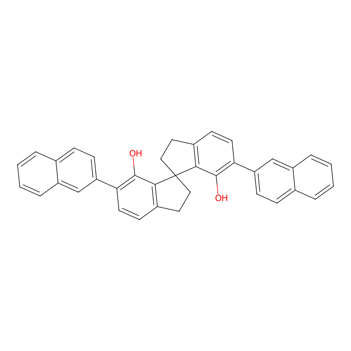 (1R)-2,2',3,3'-Tetrahydro-6,6'-di(2-naphthalenyl)-1,1'-spirobi[1H-indene]-7,7'-diol molecular structure, CAS 1297613-70-7