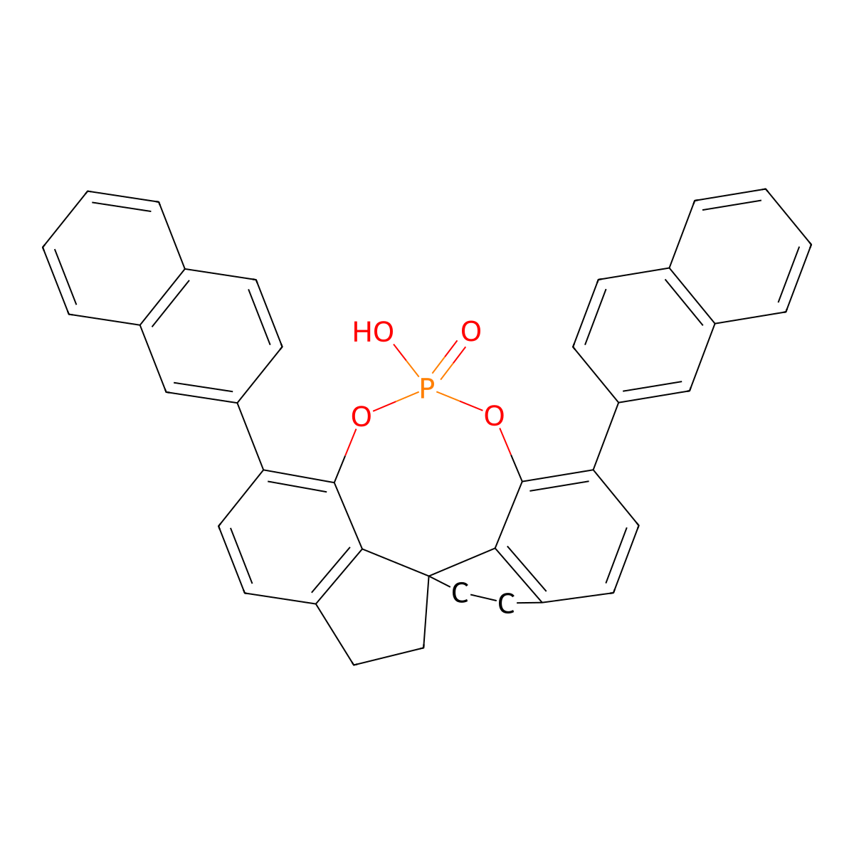 (11aR)-10,11,12,13-Tetrahydro-5-hydroxy-3,7-di-2-naphthalenyl-5-oxide-diindeno[7,1-de:1',7'-fg][1,3,2]dioxaphosphocin molecular structure, CAS 1297613-74-1