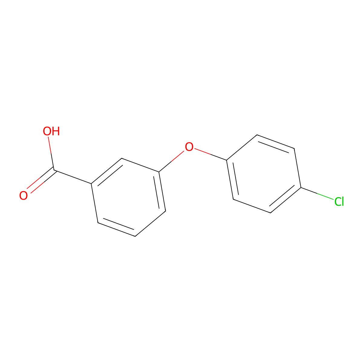 3-(4-Chlorophenoxy)benzoic acid molecular structure, CAS 129764-91-6