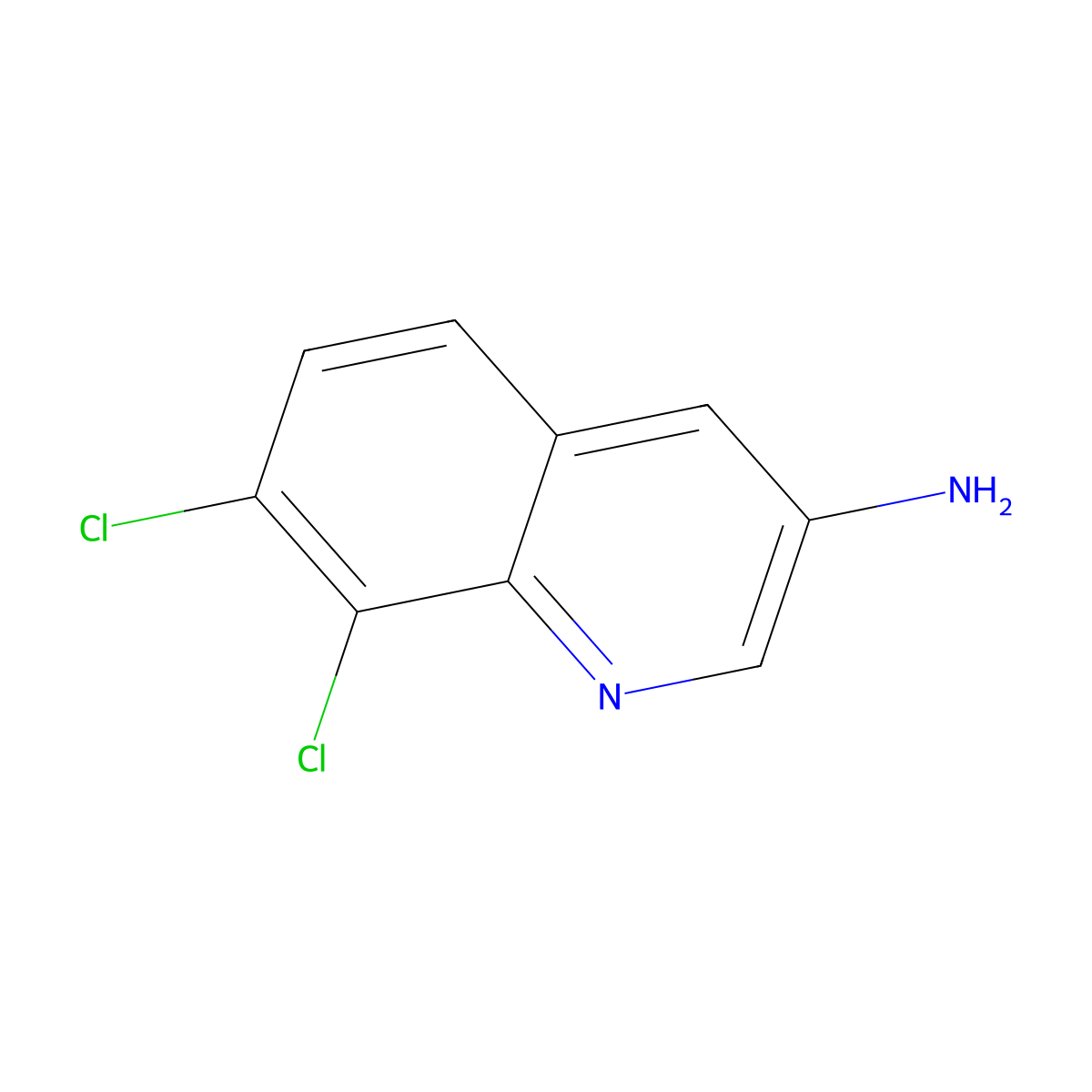 7,8-Dichloroquinolin-3-amine molecular structure, CAS 1297654-69-3