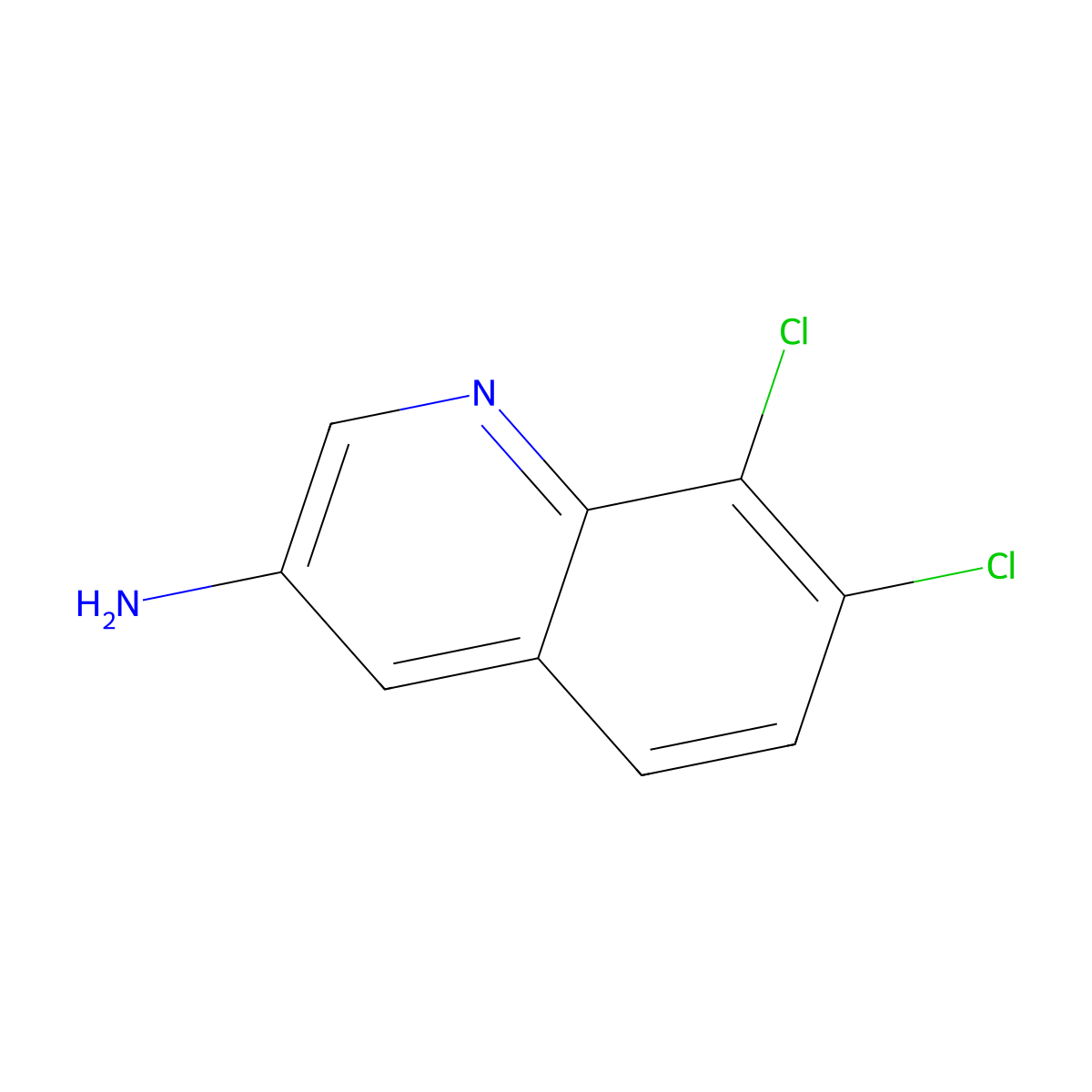 7,8-Dichloroquinolin-3-amine molecular structure, CAS 1297654-69-3