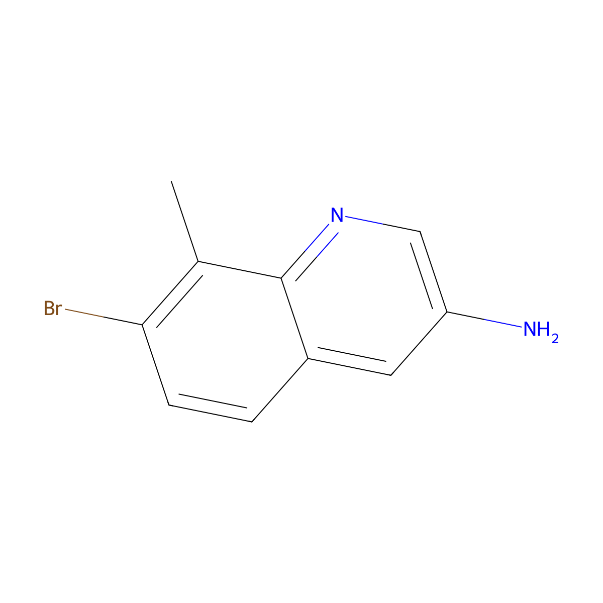 7-Bromo-8-methylquinolin-3-amine molecular structure, CAS 1297654-70-6
