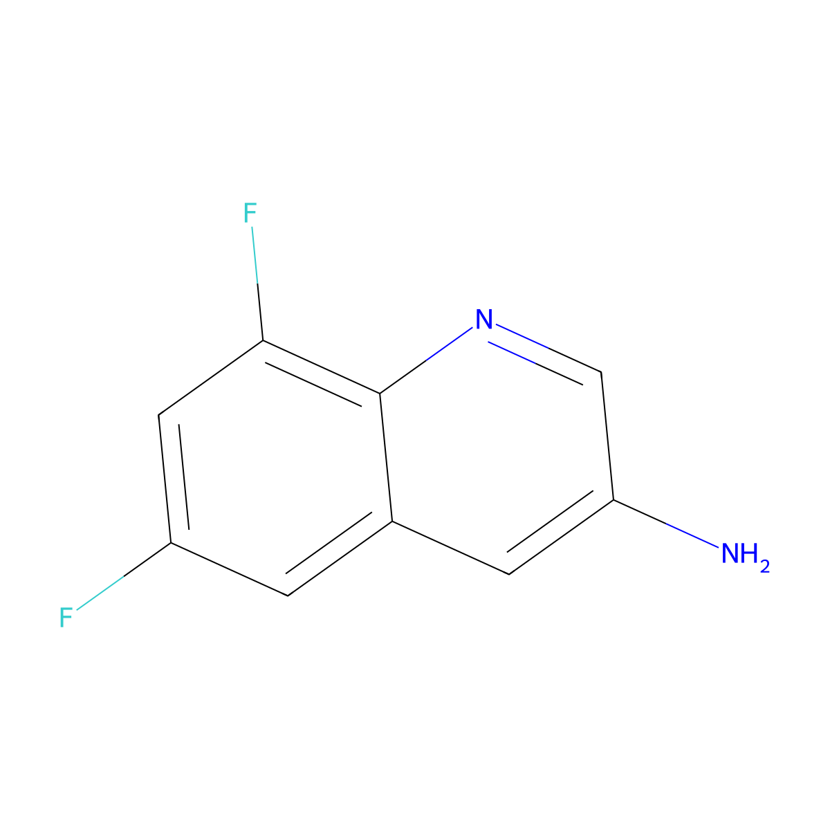 6,8-Difluoroquinolin-3-amine molecular structure, CAS 1297654-71-7