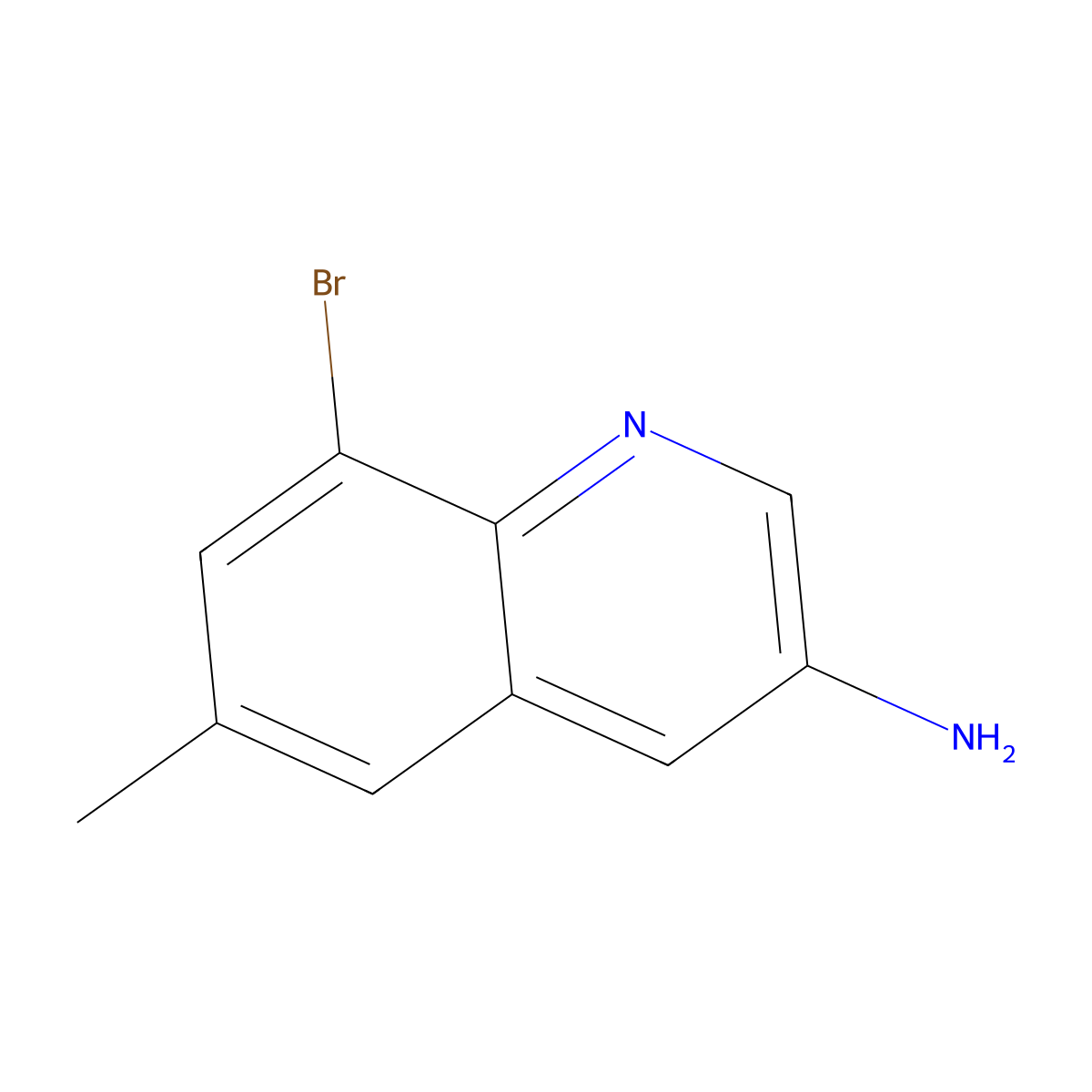 8-Bromo-6-methylquinolin-3-amine molecular structure, CAS 1297654-72-8