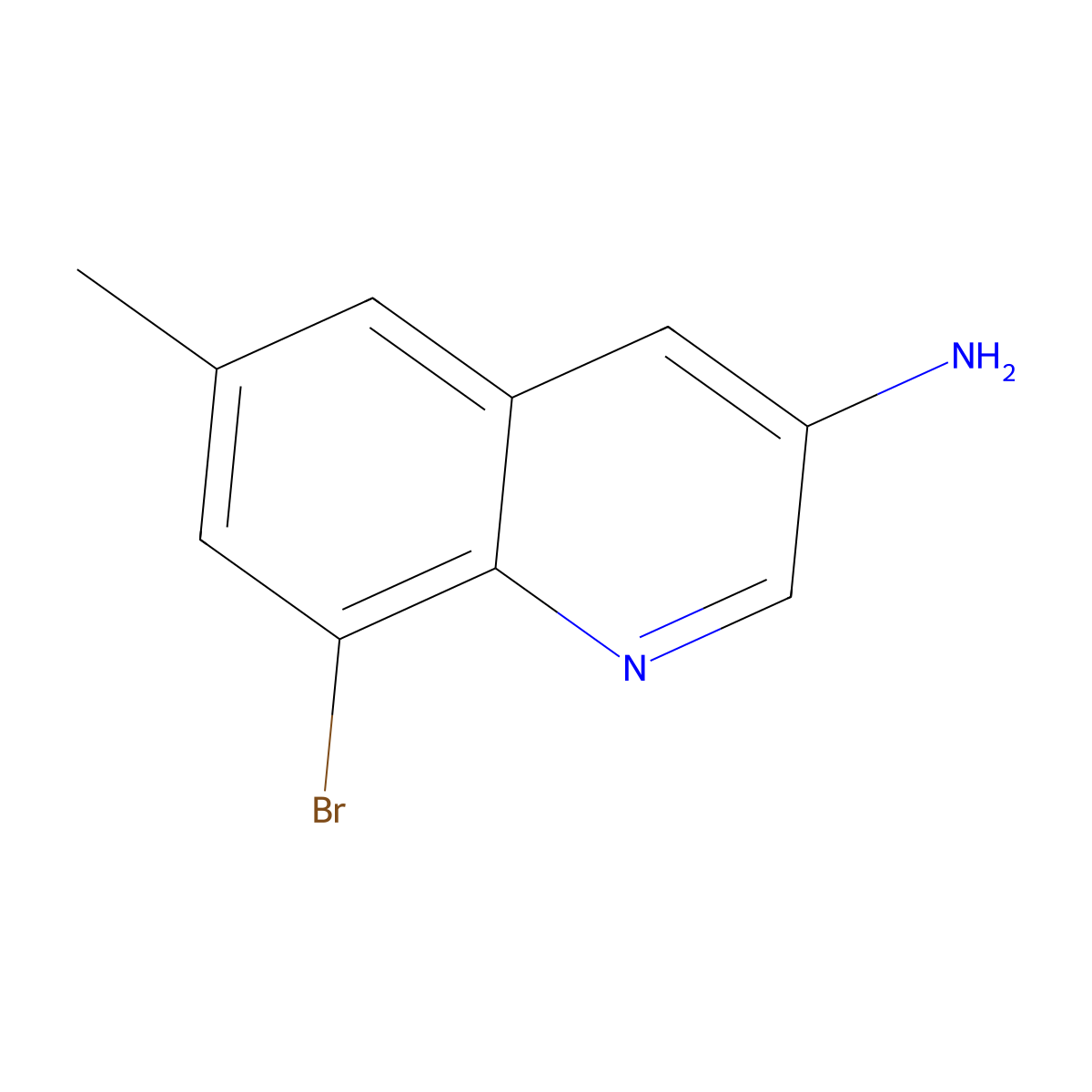 8-Bromo-6-methylquinolin-3-amine molecular structure, CAS 1297654-72-8