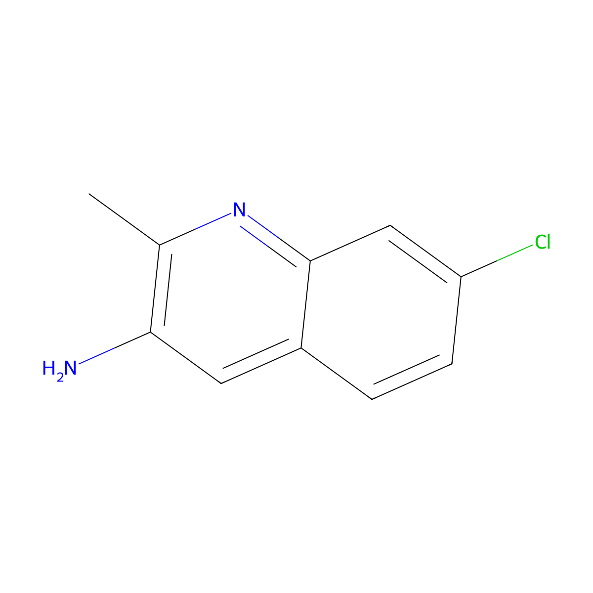 7-Chloro-2-methylquinolin-3-amine molecular structure, CAS 1297654-74-0