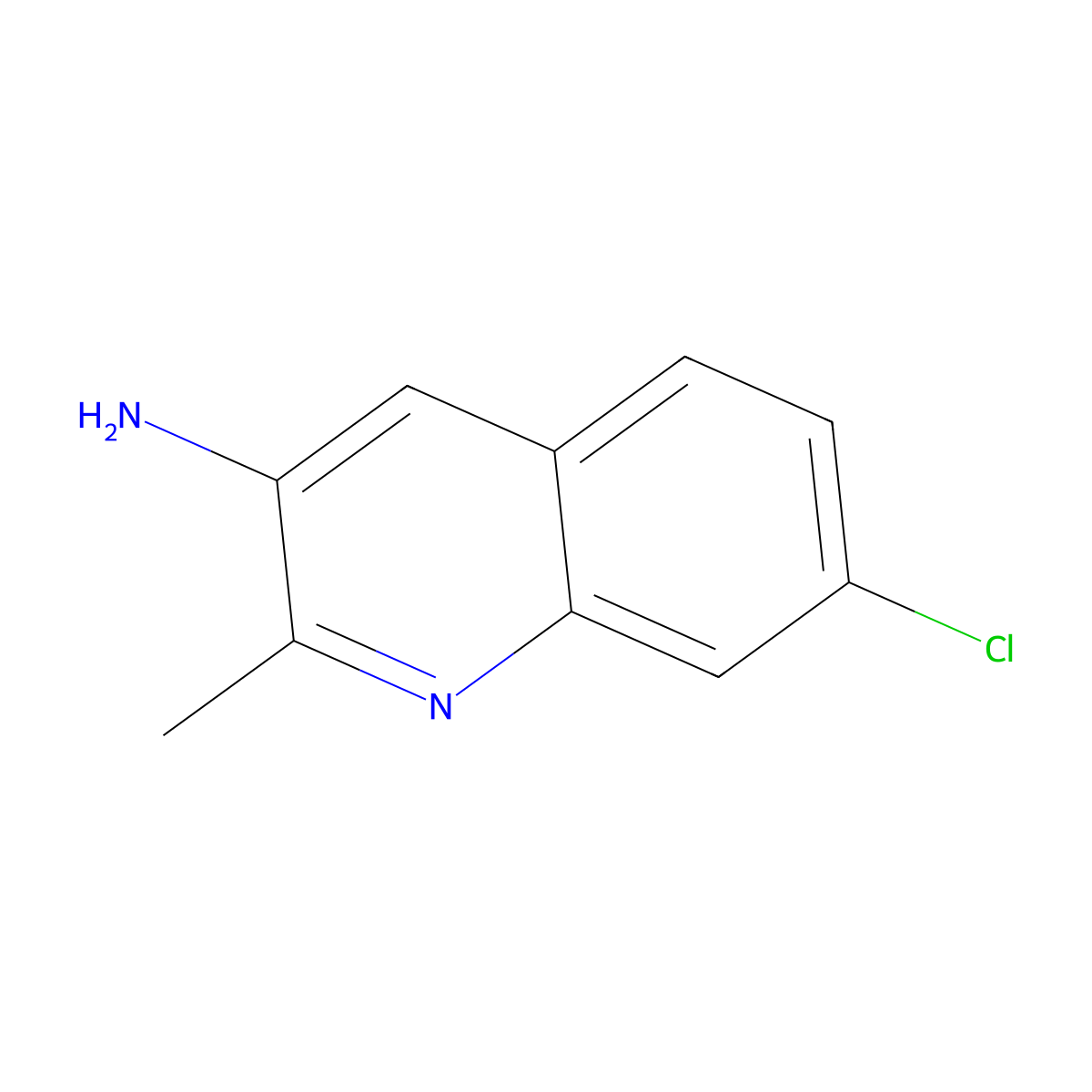 7-Chloro-2-methylquinolin-3-amine molecular structure, CAS 1297654-74-0