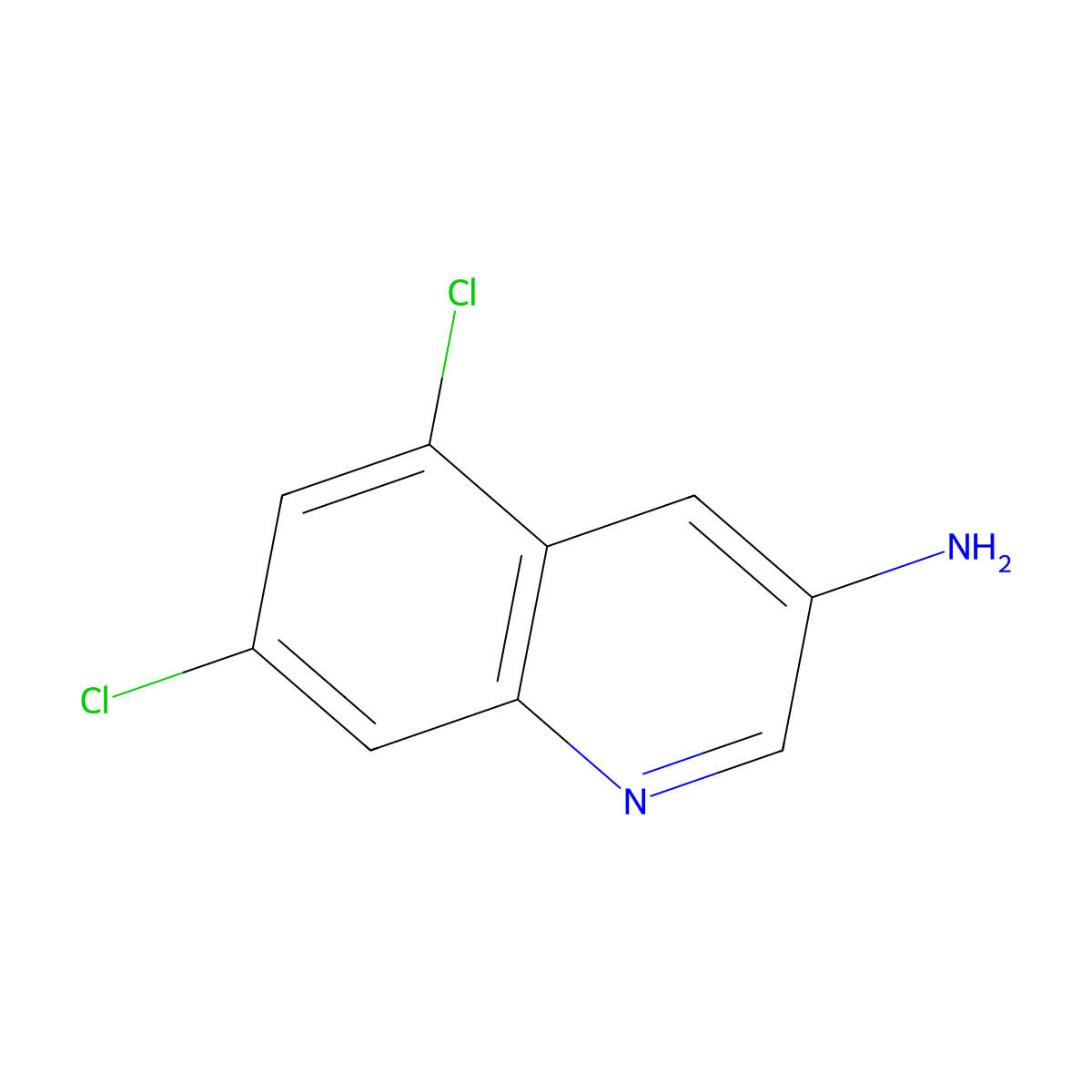 5,7-Dichloroquinolin-3-amine molecular structure, CAS 1297654-76-2