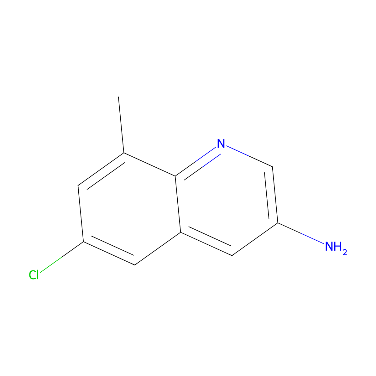 6-Chloro-8-methylquinolin-3-amine molecular structure, CAS 1297654-78-4