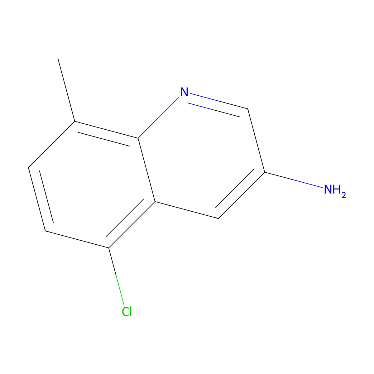 5-Chloro-8-methylquinolin-3-amine molecular structure, CAS 1297654-79-5