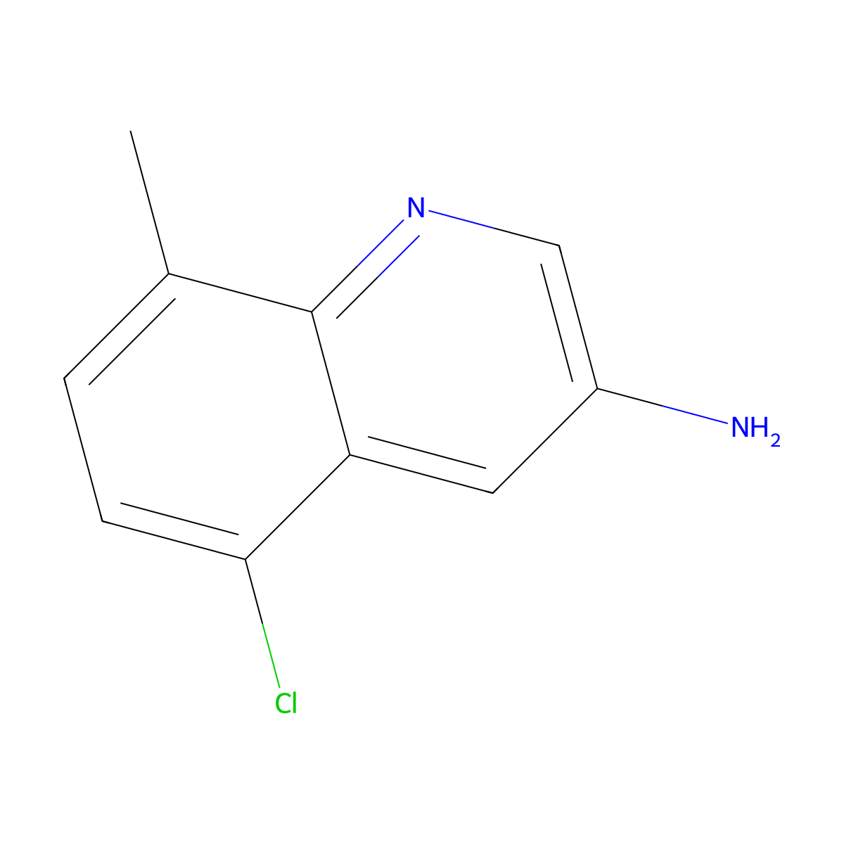 5-Chloro-8-methylquinolin-3-amine molecular structure, CAS 1297654-79-5