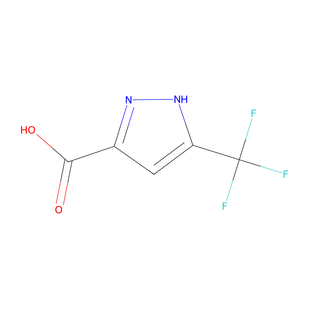 3-(Trifluoromethyl)-1H-pyrazole-5-carboxylic acid molecular structure, CAS 129768-28-1