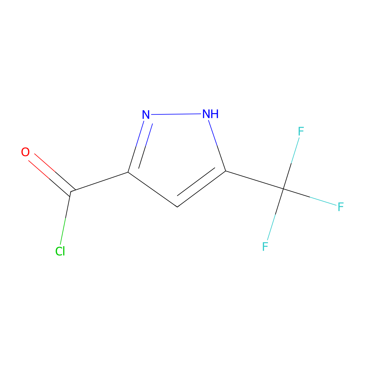 5-(Trifluoromethyl)-1h-pyrazole-3-carbonyl chloride molecular structure, CAS 129768-29-2