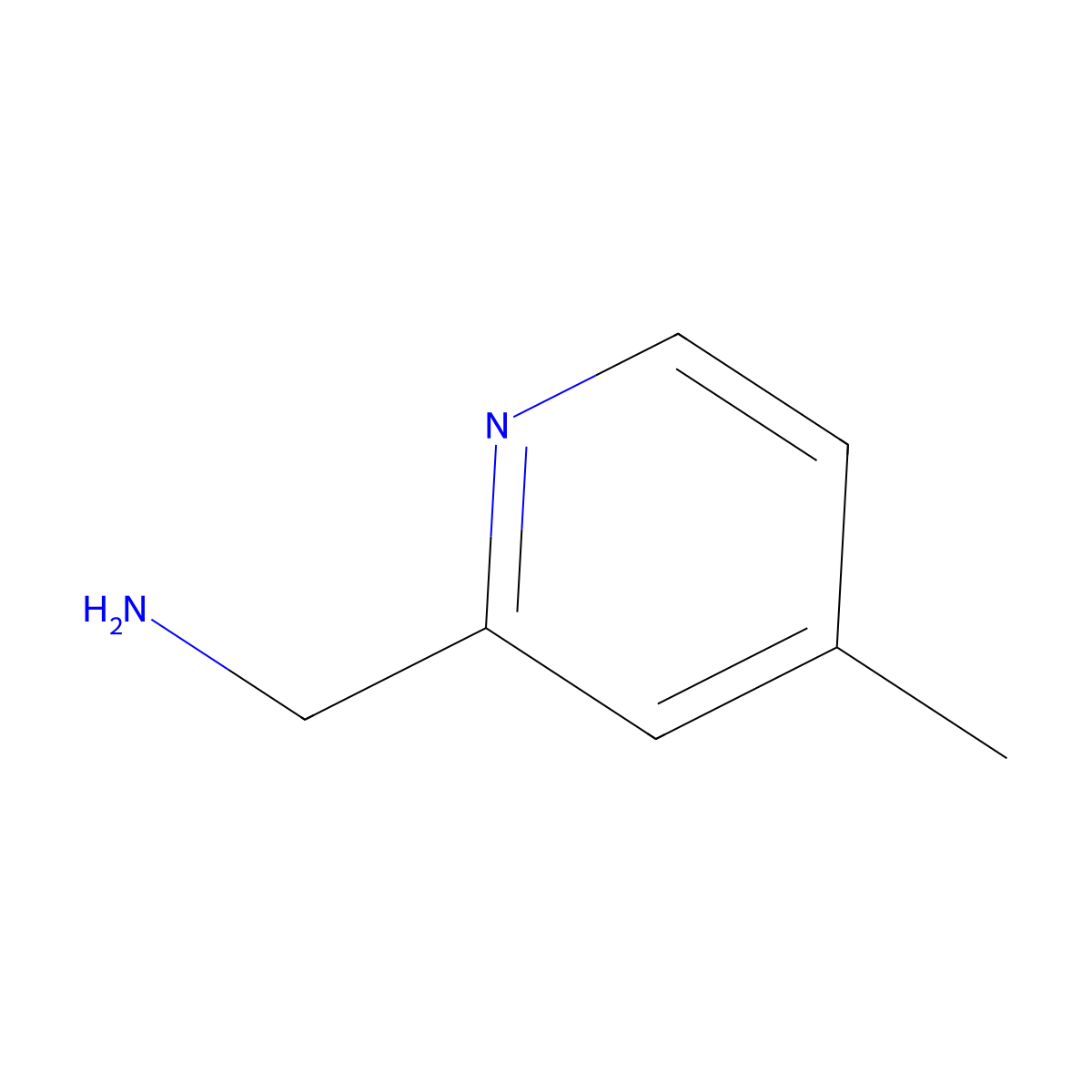 (4-Methylpyridin-2-yl)methanamine molecular structure, CAS 129768-95-2