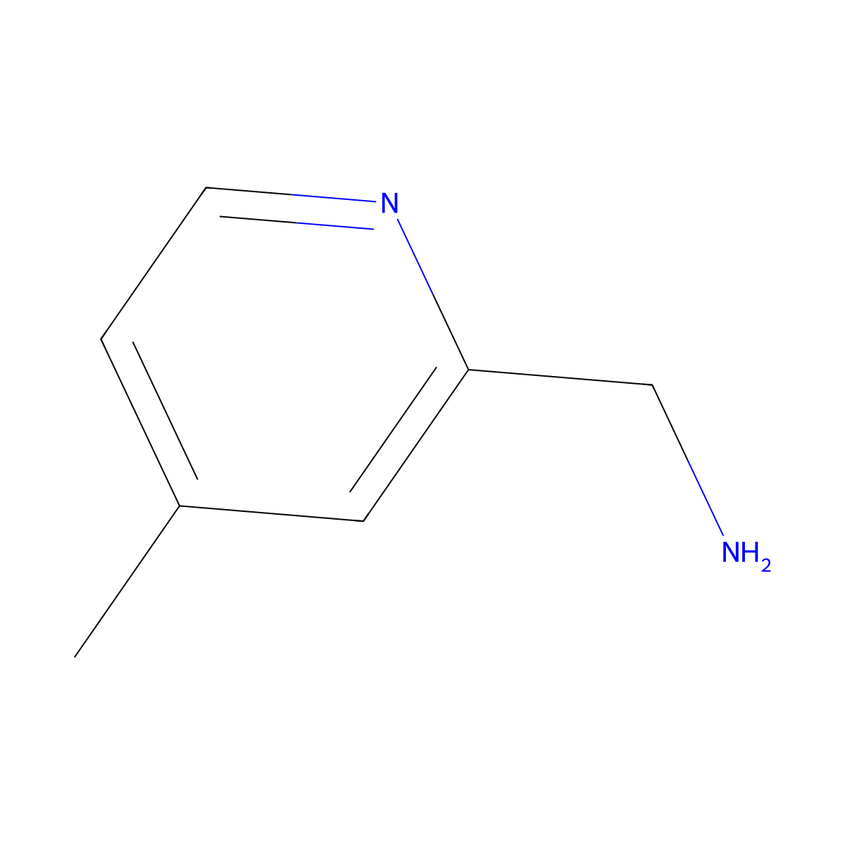 (4-Methylpyridin-2-yl)methanamine molecular structure, CAS 129768-95-2