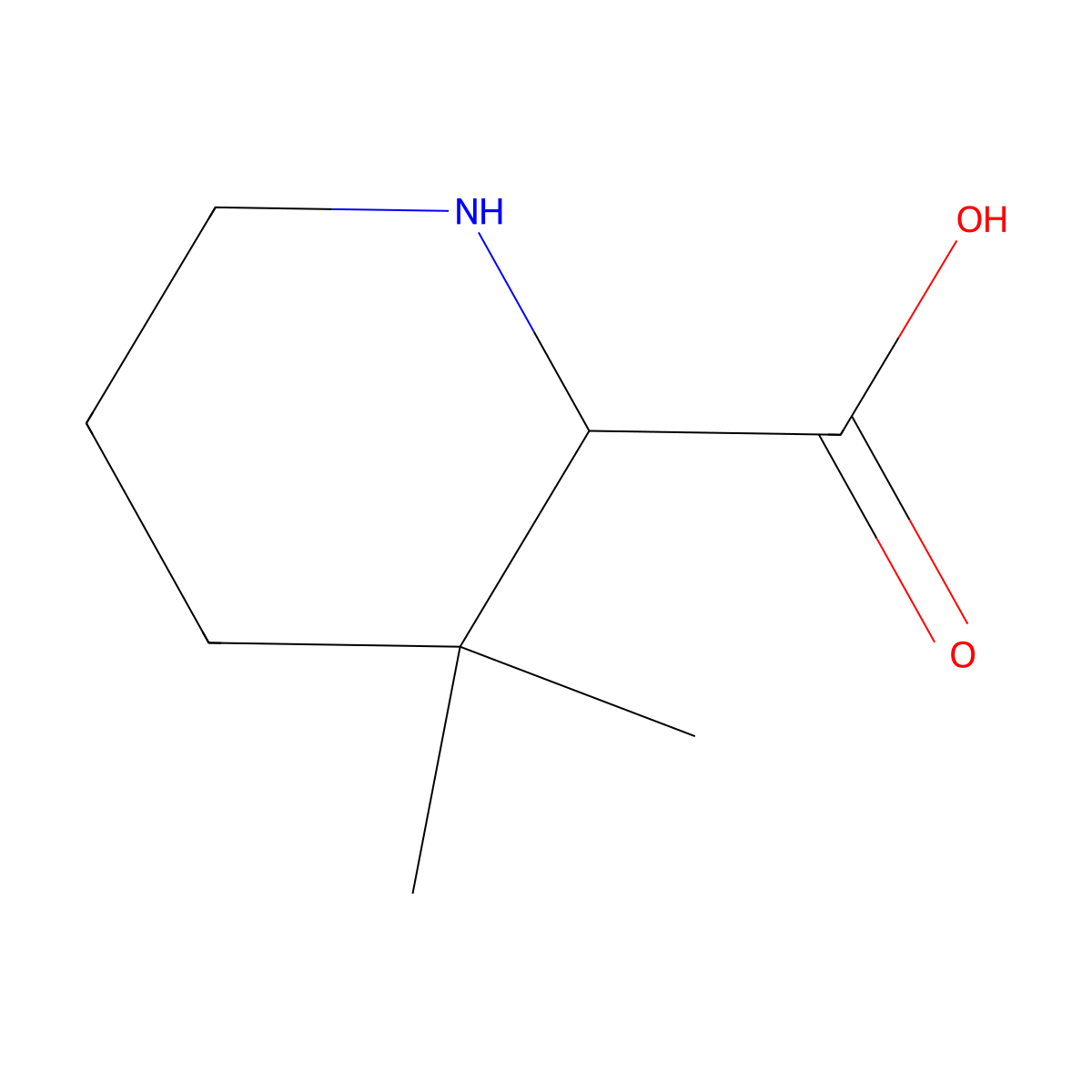 3,3-dimethylpiperidine-2-carboxylic Acid molecular structure, CAS 129769-02-4