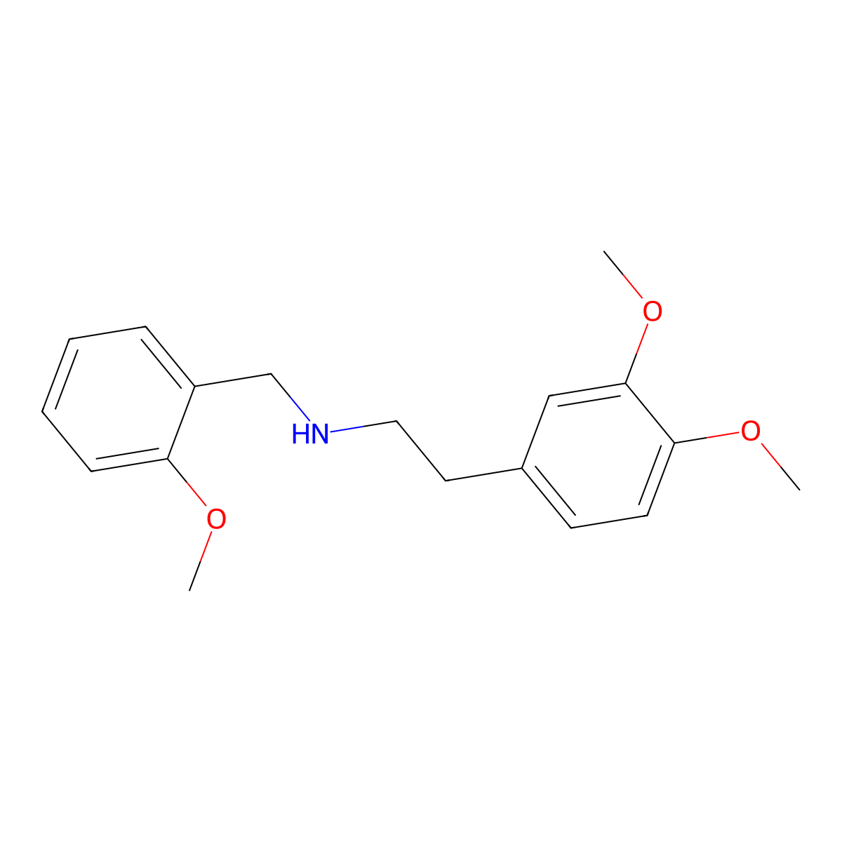 N-(2-Methoxybenzyl)-3,4-dimethoxyphenethylamine molecular structure, CAS 129780-71-8