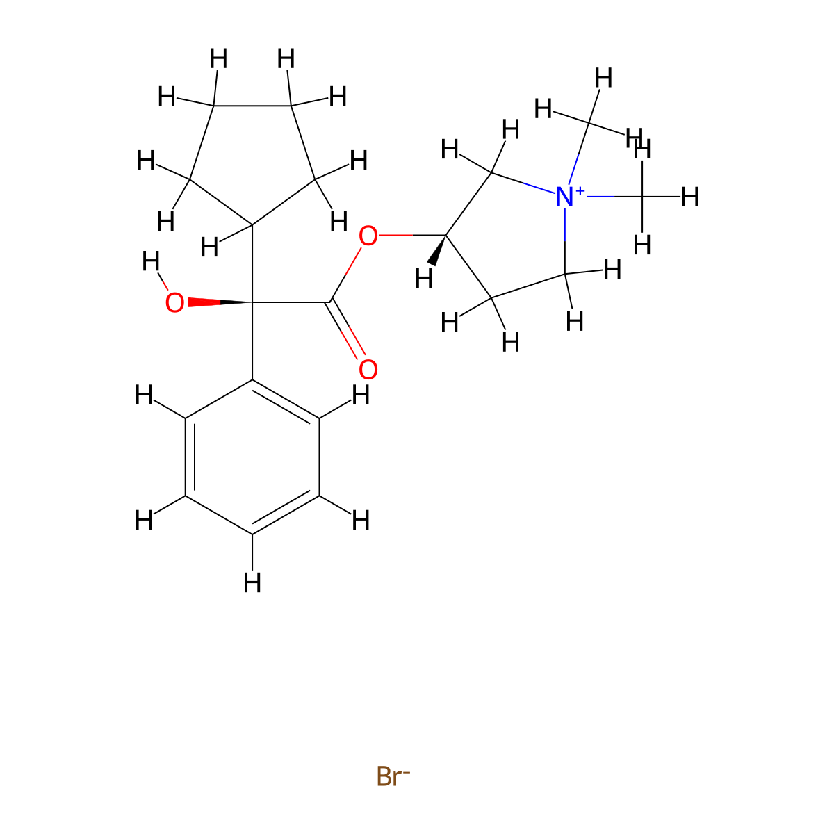 erythro-Glycopyrronium bromide molecular structure, CAS 129784-12-9