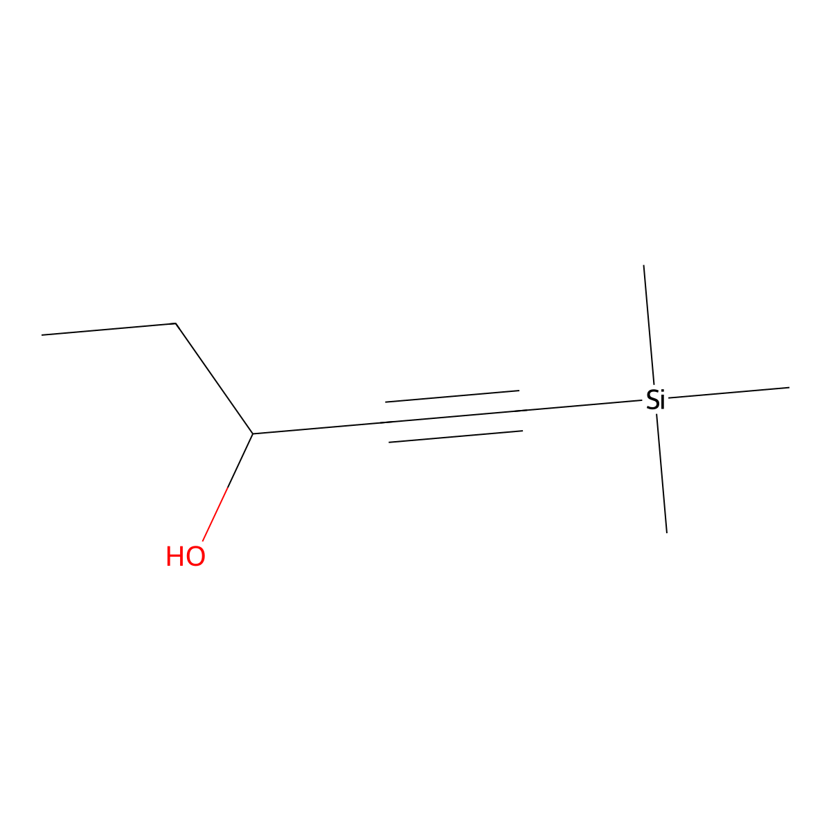 1-Trimethylsilylpent-1-yn-3-ol molecular structure, CAS 129785-20-2